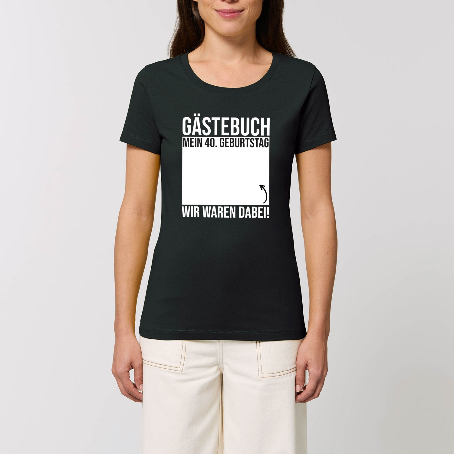 Bedrucktes T-Shirt für Damen - Gästebuch