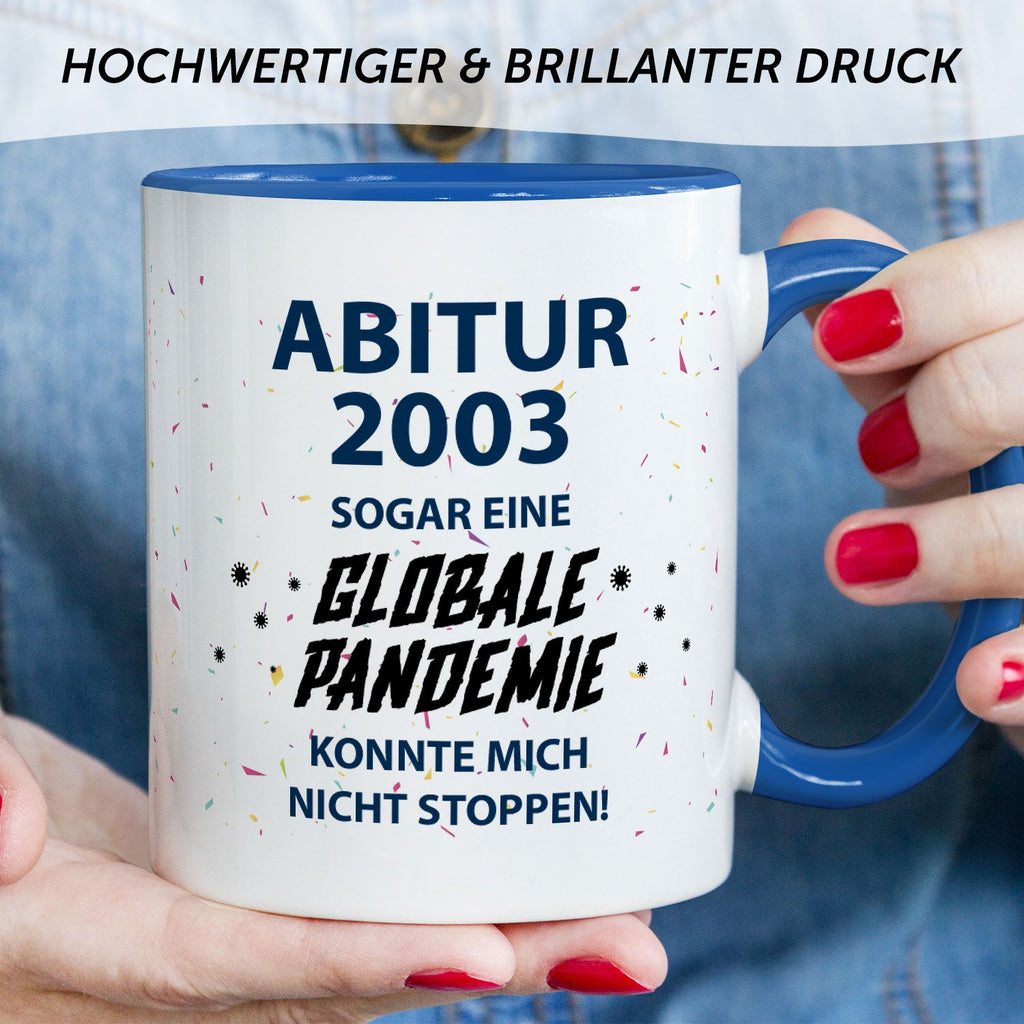 Bedruckte Tasse mit Spruch Pandemie Abitur