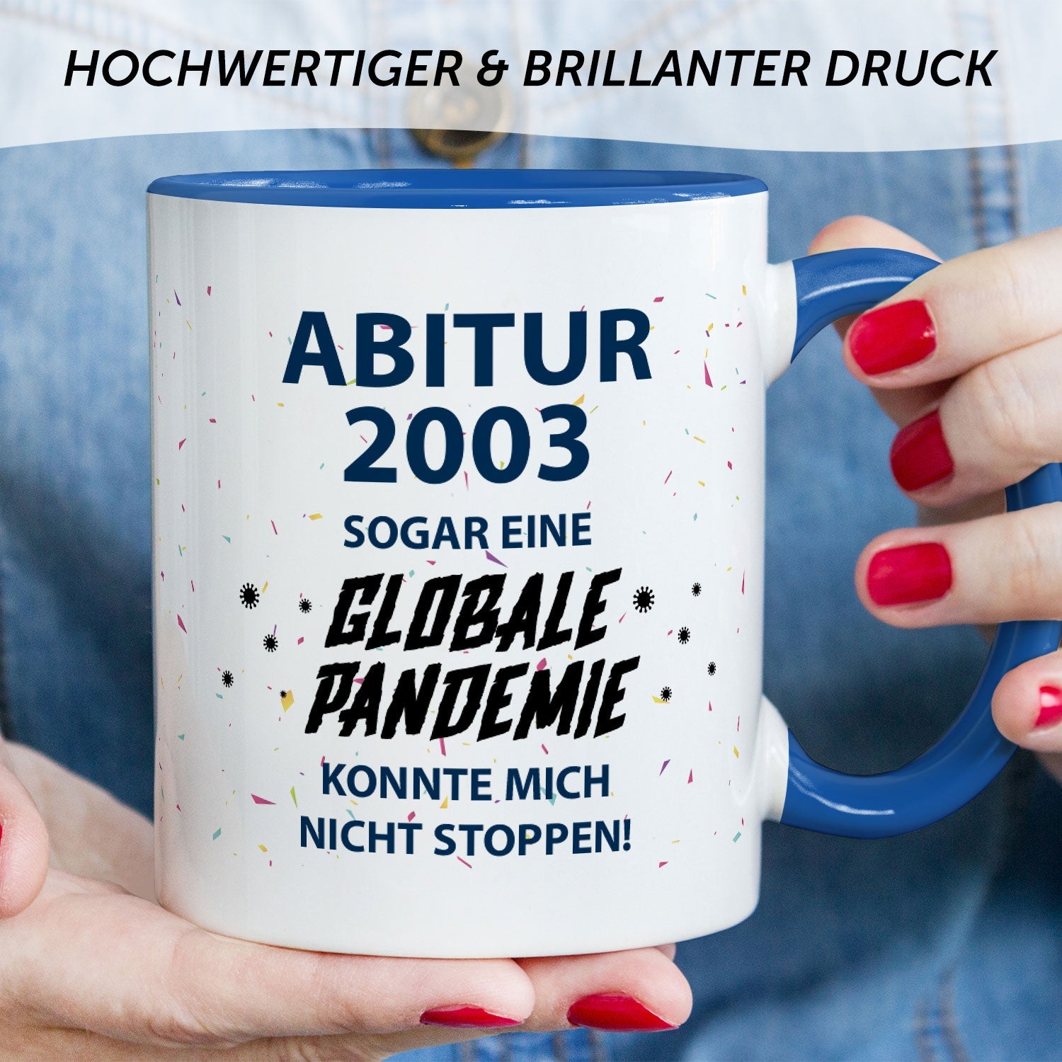 Bedruckte Tasse mit Spruch Pandemie Abitur