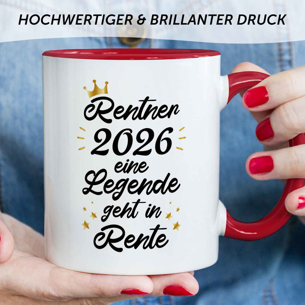 Bedruckte Tasse mit Spruch Rentner/Rentnerin