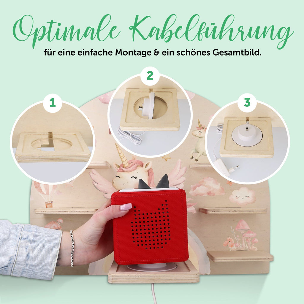 Toniebox Regal für Kinderzimmer - Einhorn - Personalisiert mit Namen