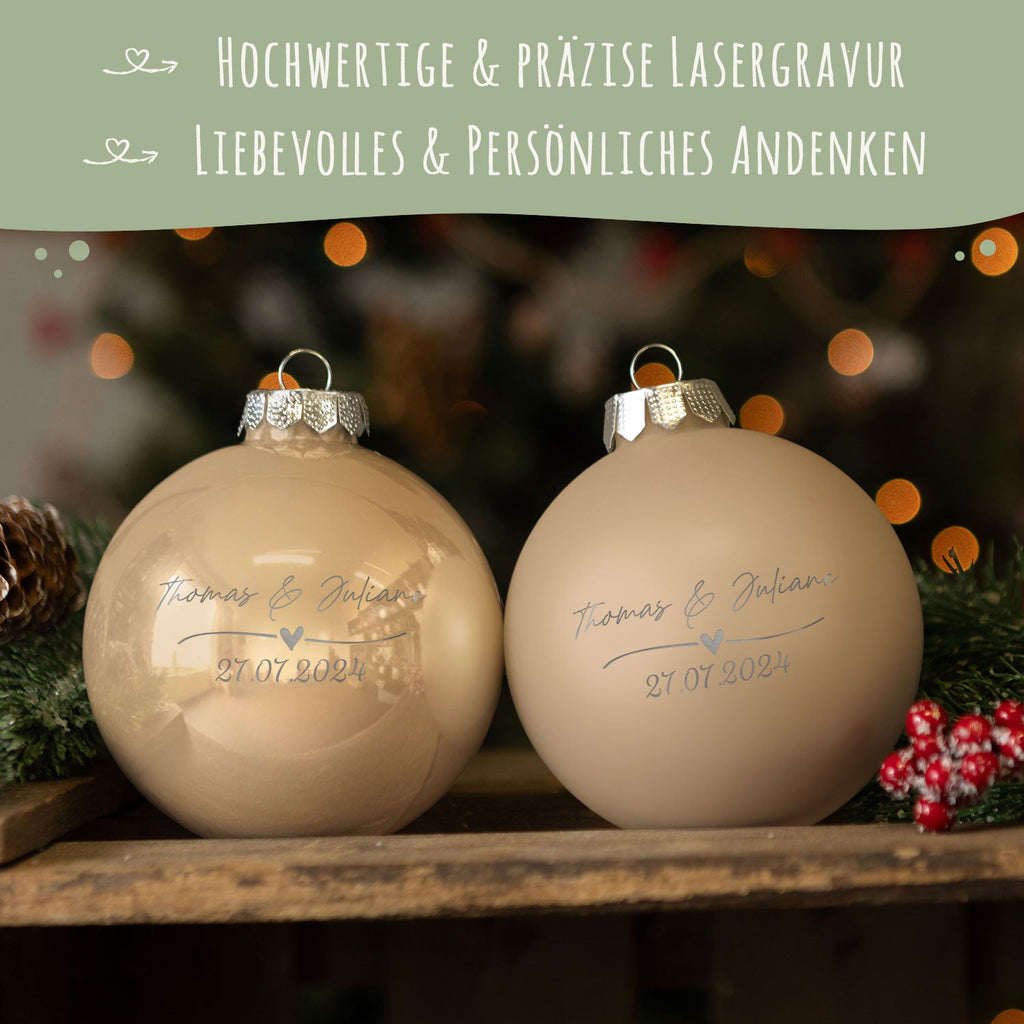 Gravierte Weihnachtskugel - Wedding Love