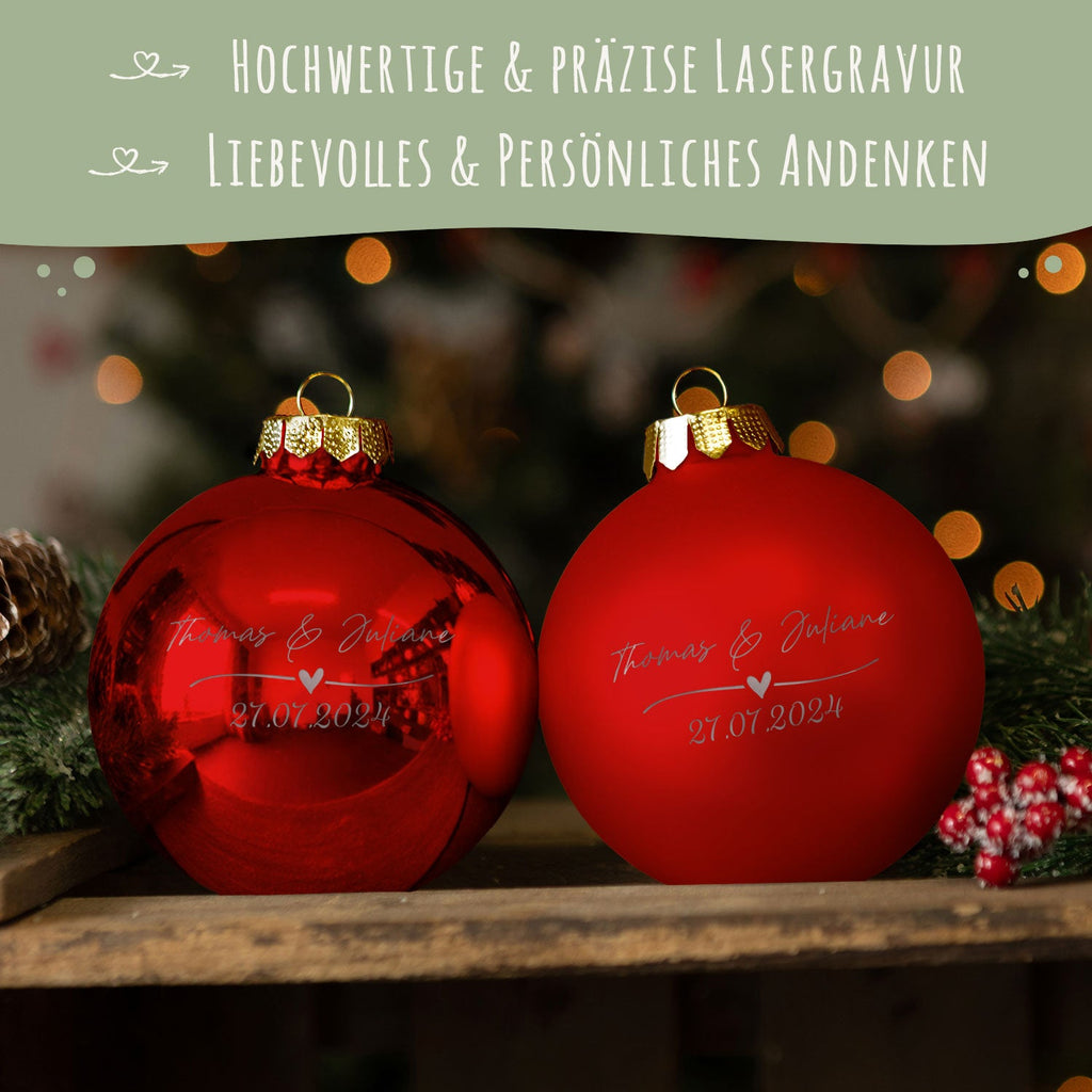 Gravierte Weihnachtskugel - Wedding Love