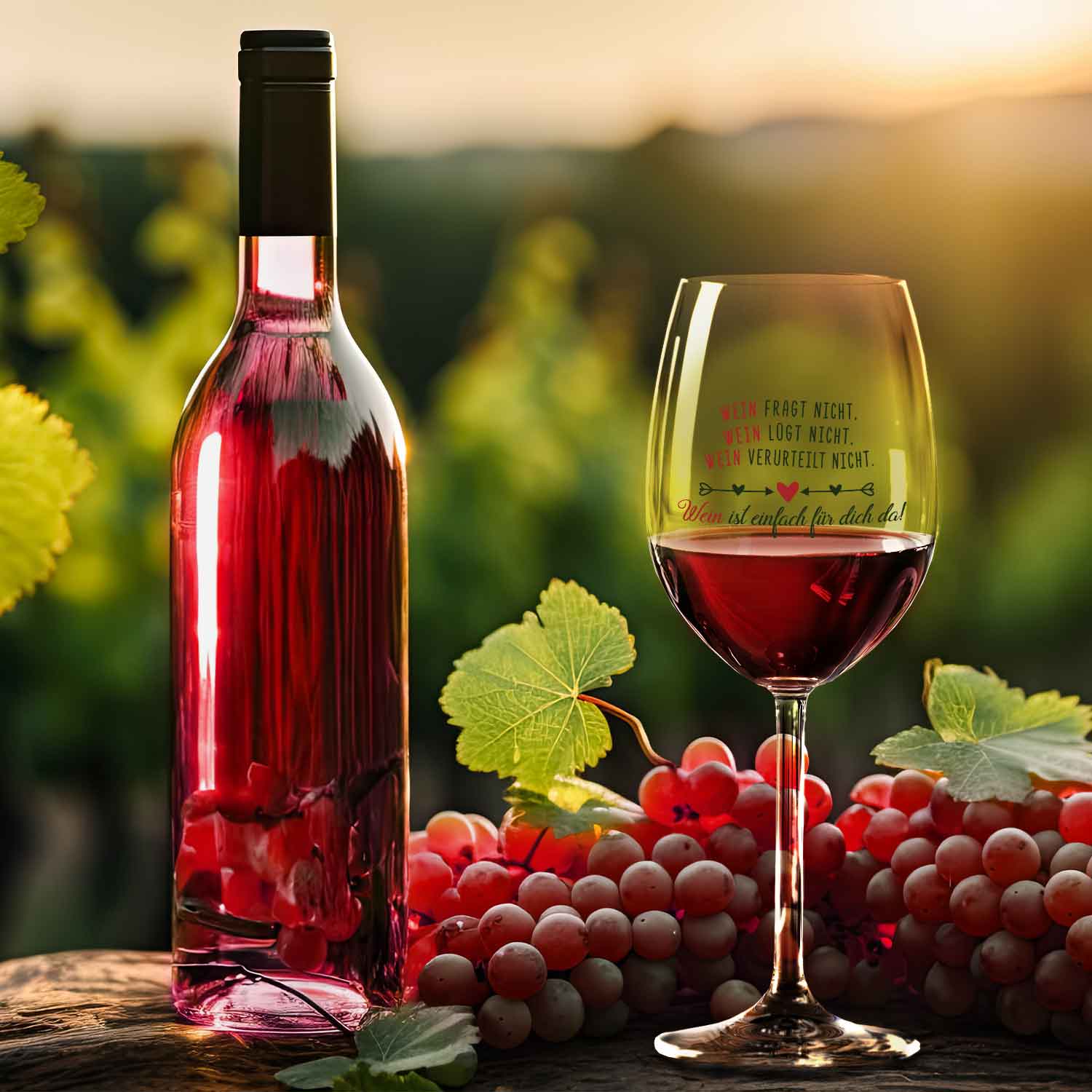 Leonardo Weinglas mit UV-Druck "Wein ist einfach für Dich da"