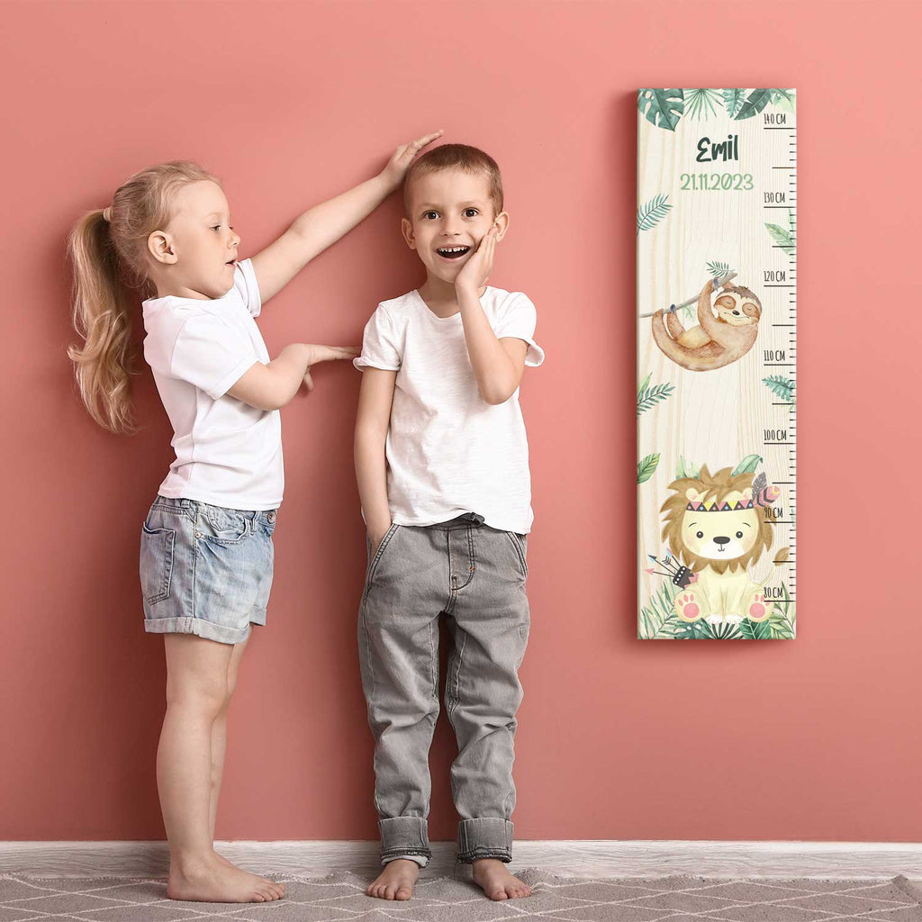 Messlatte für Kinder mit Namen aus Holz für Kinderzimmer
