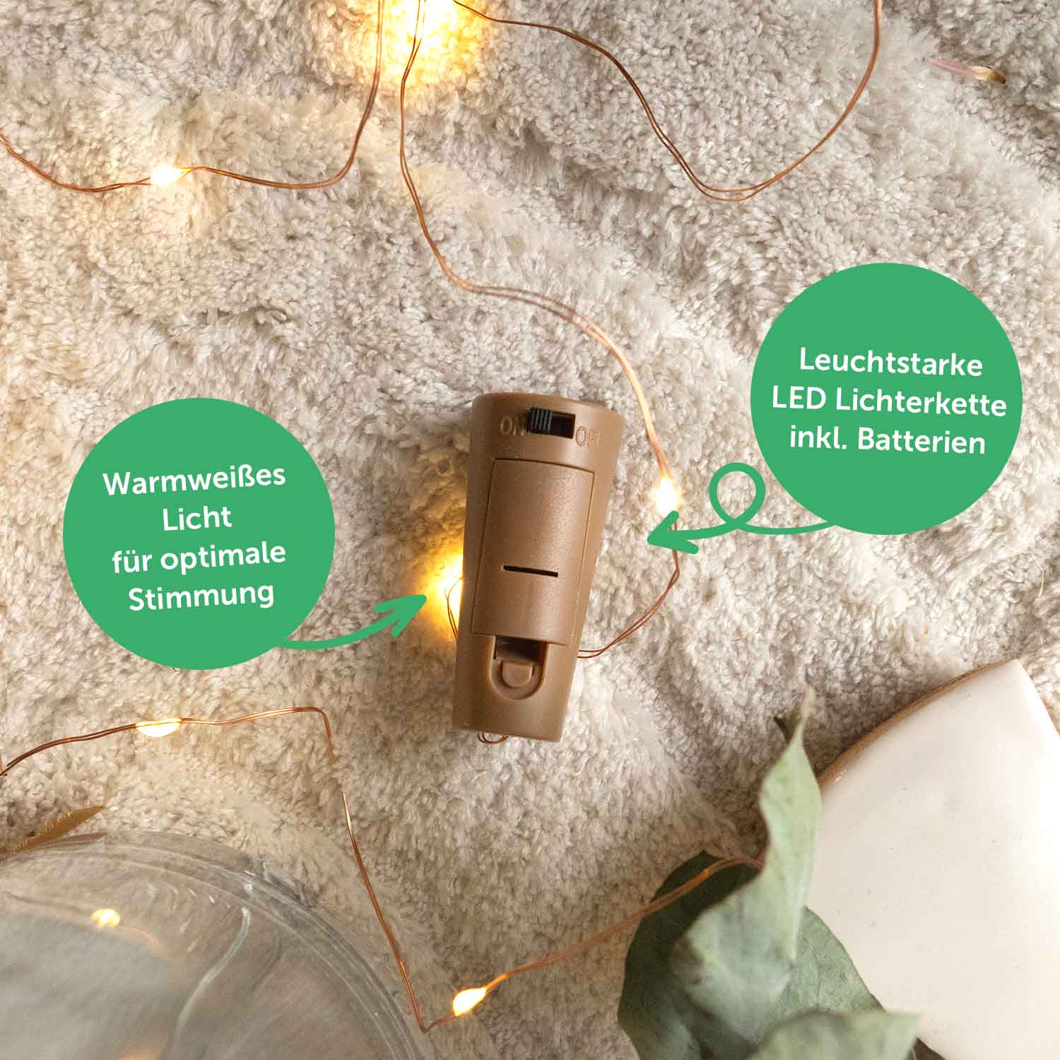Flaschenlicht mit LED-Lichterkette und UV Druck - Hirsch Design - Personalisiert mit Name
