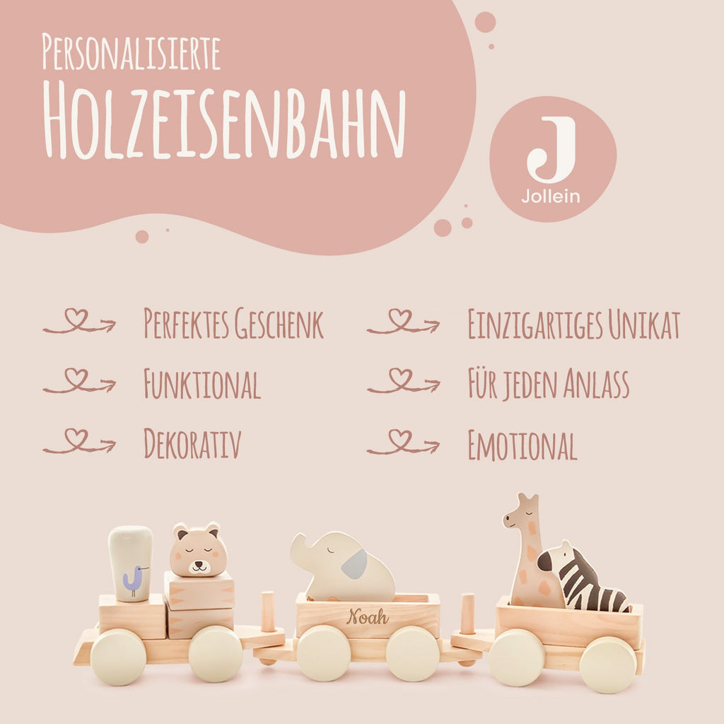 Holzeisenbahn von Jollein - personalisiert mit Name