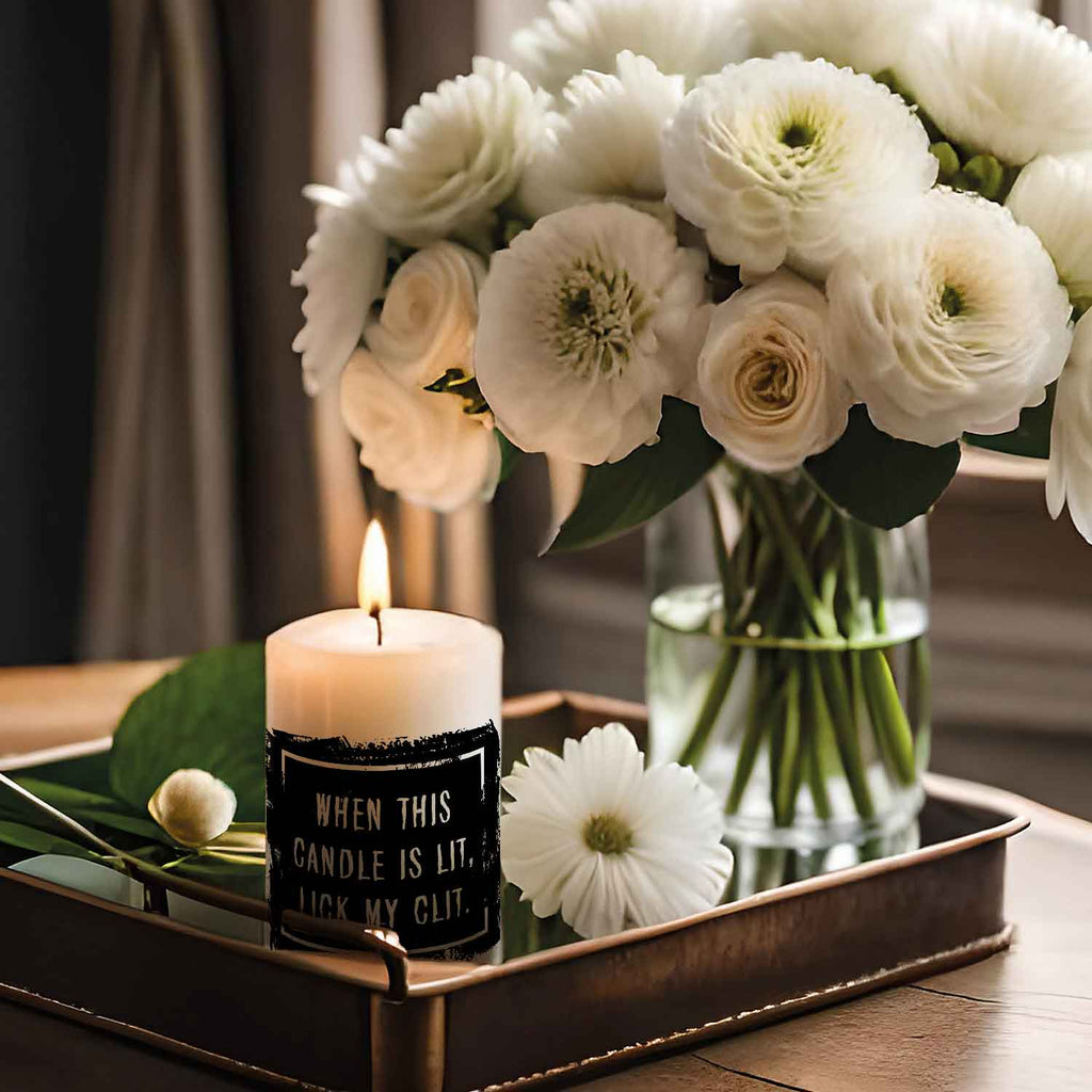 Kleine Kerze mit Spruch "When this Candle is lit"