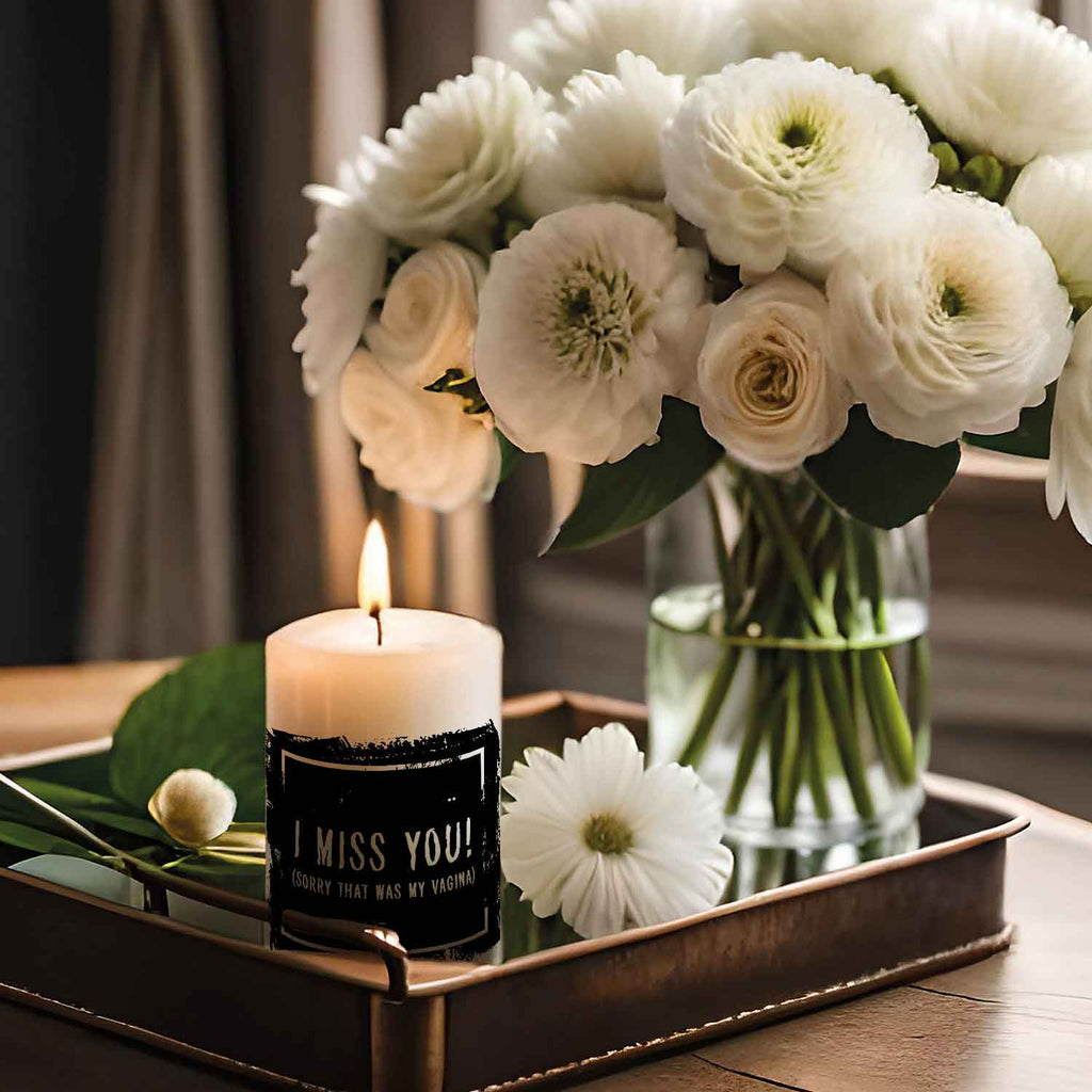 Kleine Kerze mit Spruch "I Miss You"