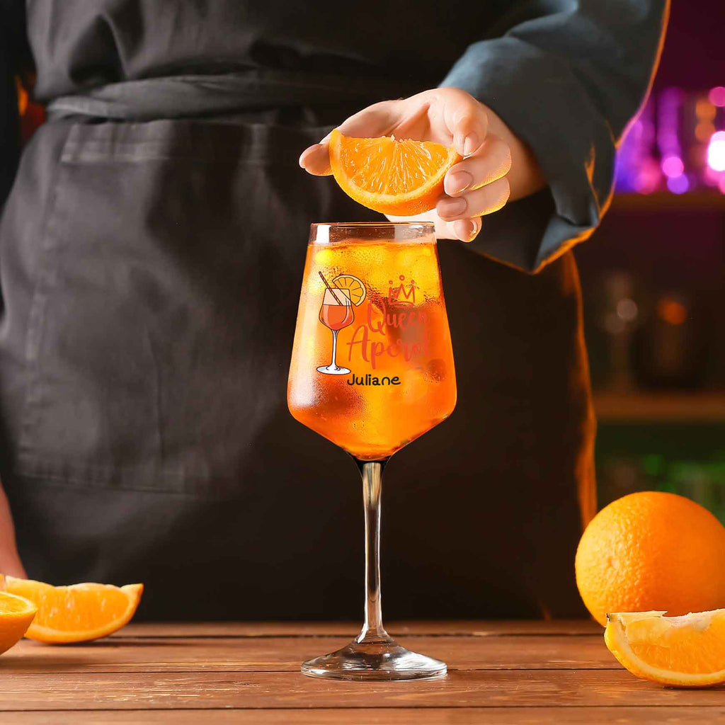 Leonardo Weinglas mit UV-Druck - "Queen Aperol" mit Name