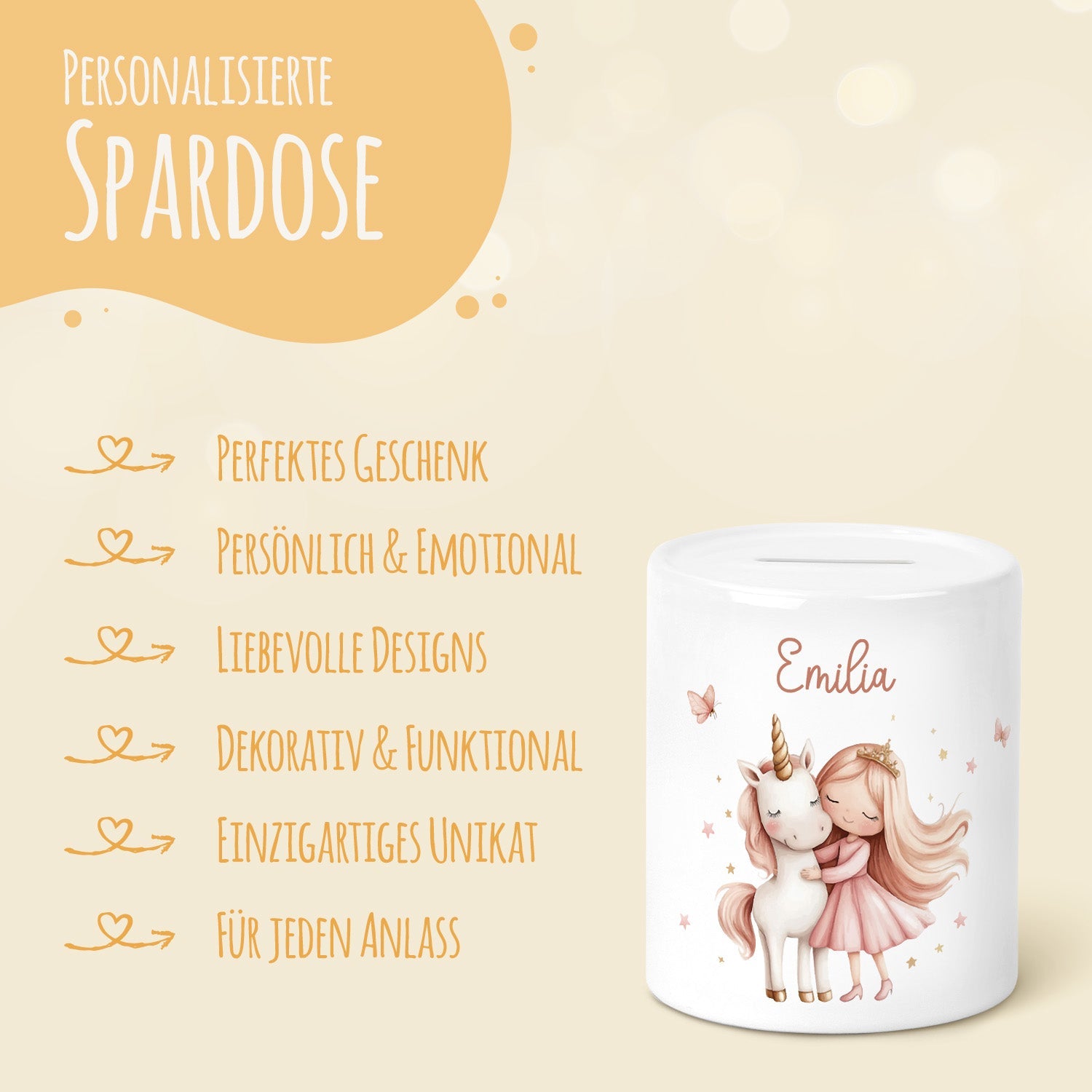 Spardose aus Keramik - Prinzessin