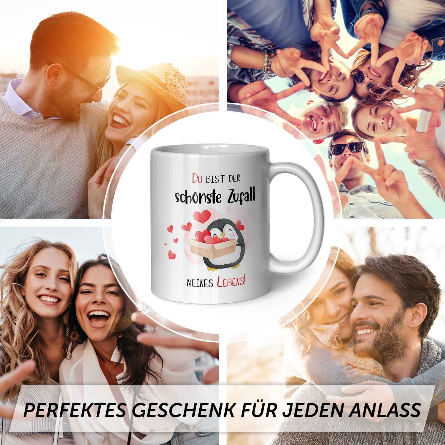 Bedruckte Tasse mit Spruch - Du bist der schönste Zufall meines Lebens