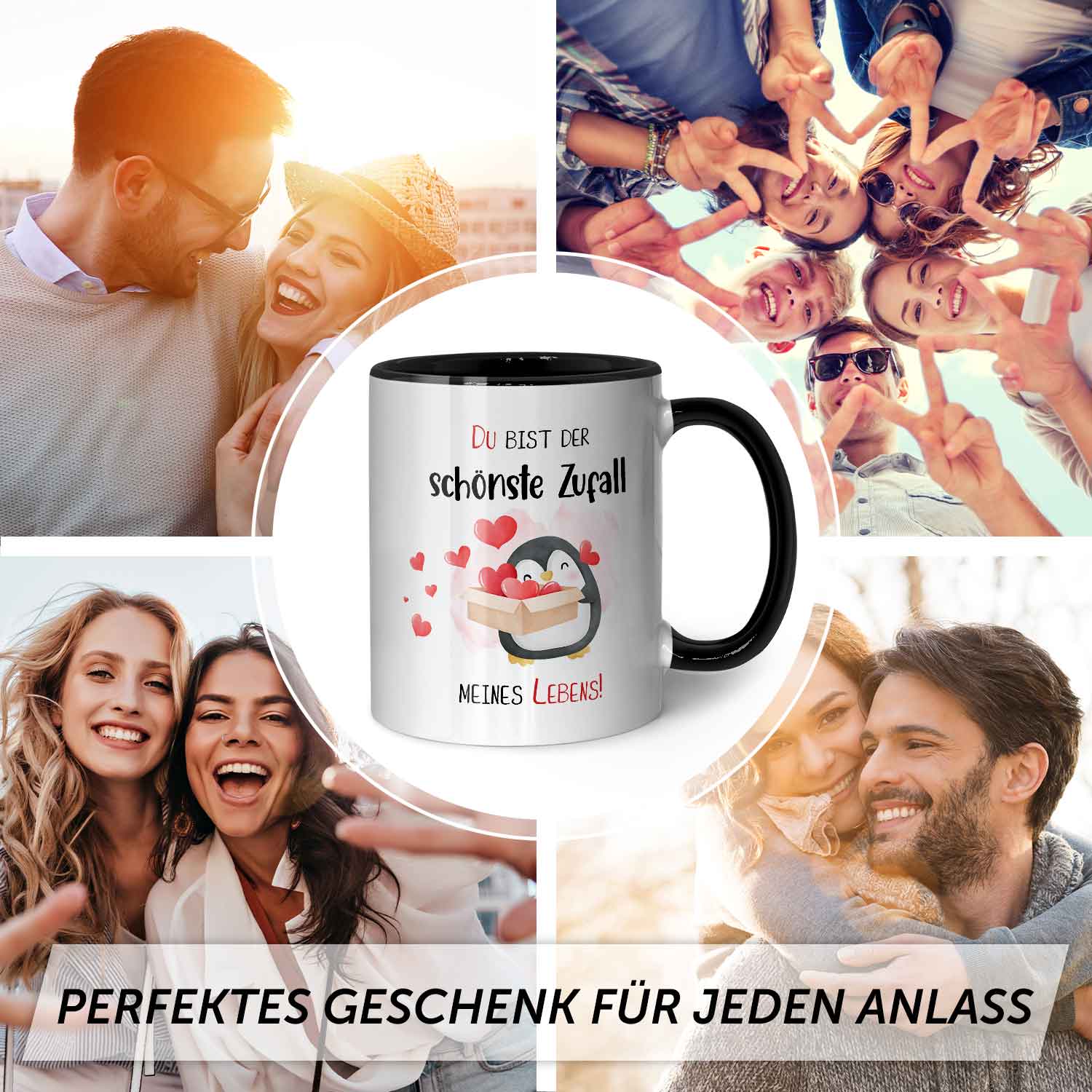 Bedruckte Tasse mit Spruch - Du bist der schönste Zufall meines Lebens