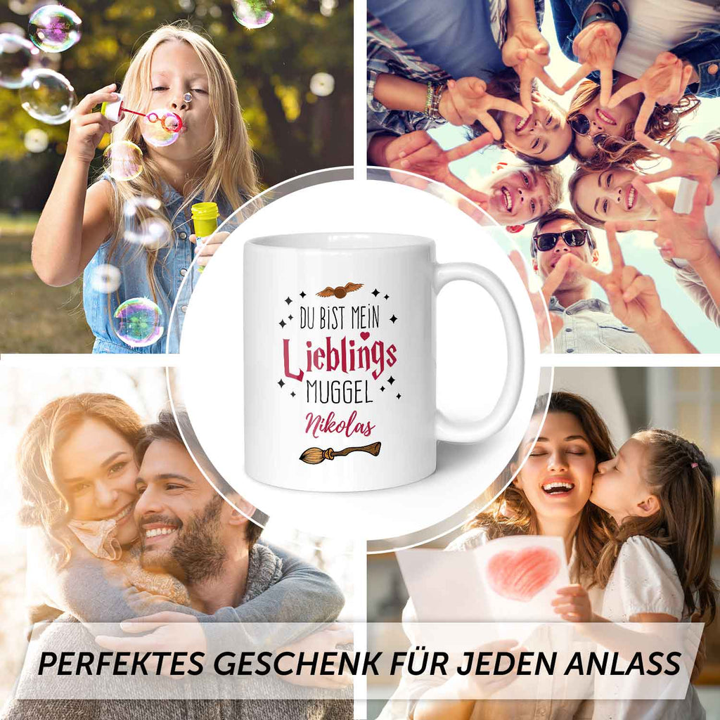 Bedruckte Tasse mit Spruch - Du bist mein Lieblingsmuggel mit Namen