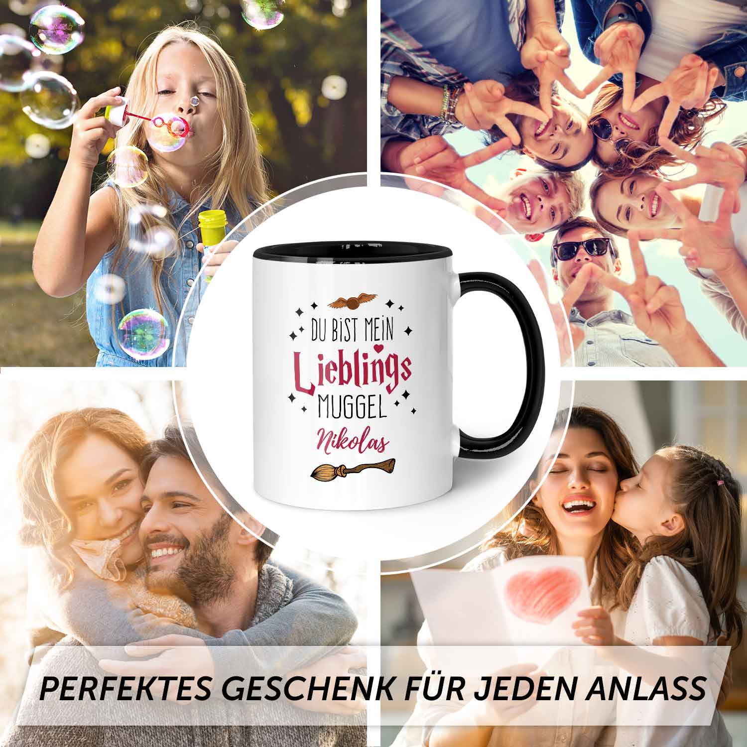 Bedruckte Tasse mit Spruch - Du bist mein Lieblingsmuggel mit Namen