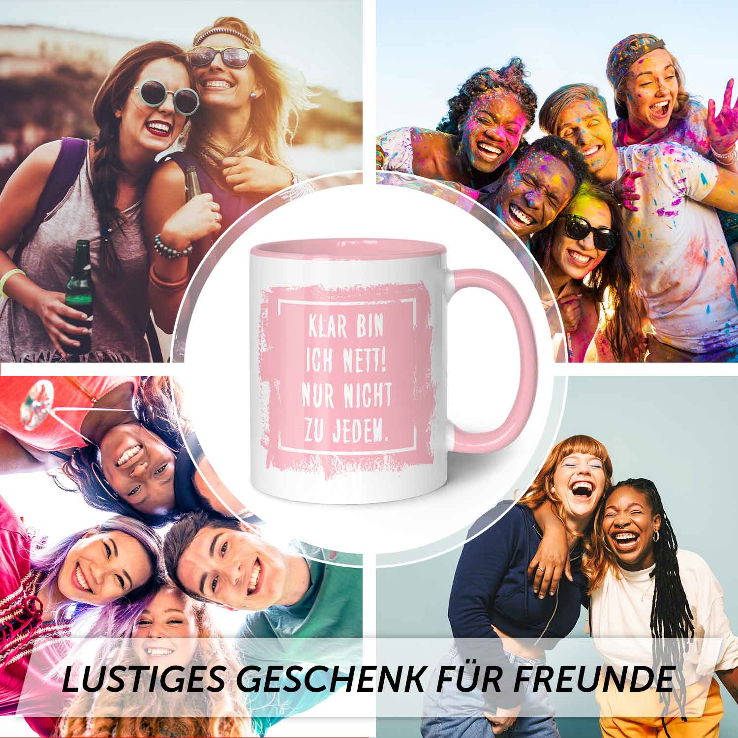 Bedruckte Tasse mit Spruch - "Klar bin ich nett"