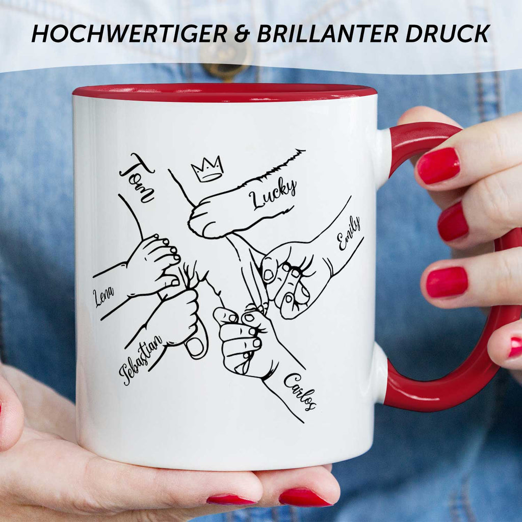 Bedruckte Tasse - Hände halten Papa Opa - Geschenk zum Vatertag