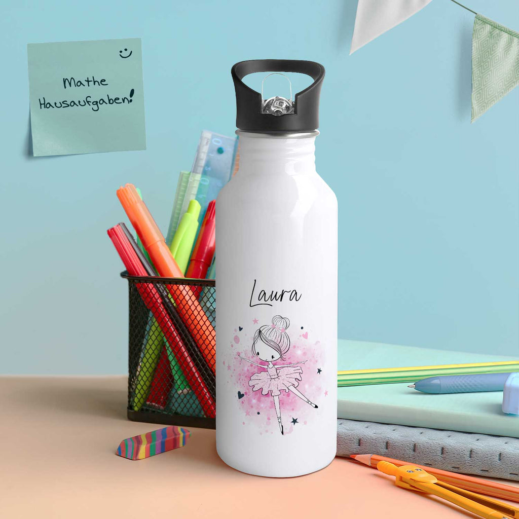 Bedruckte Trinkflasche aus Edelstahl - Ballerina