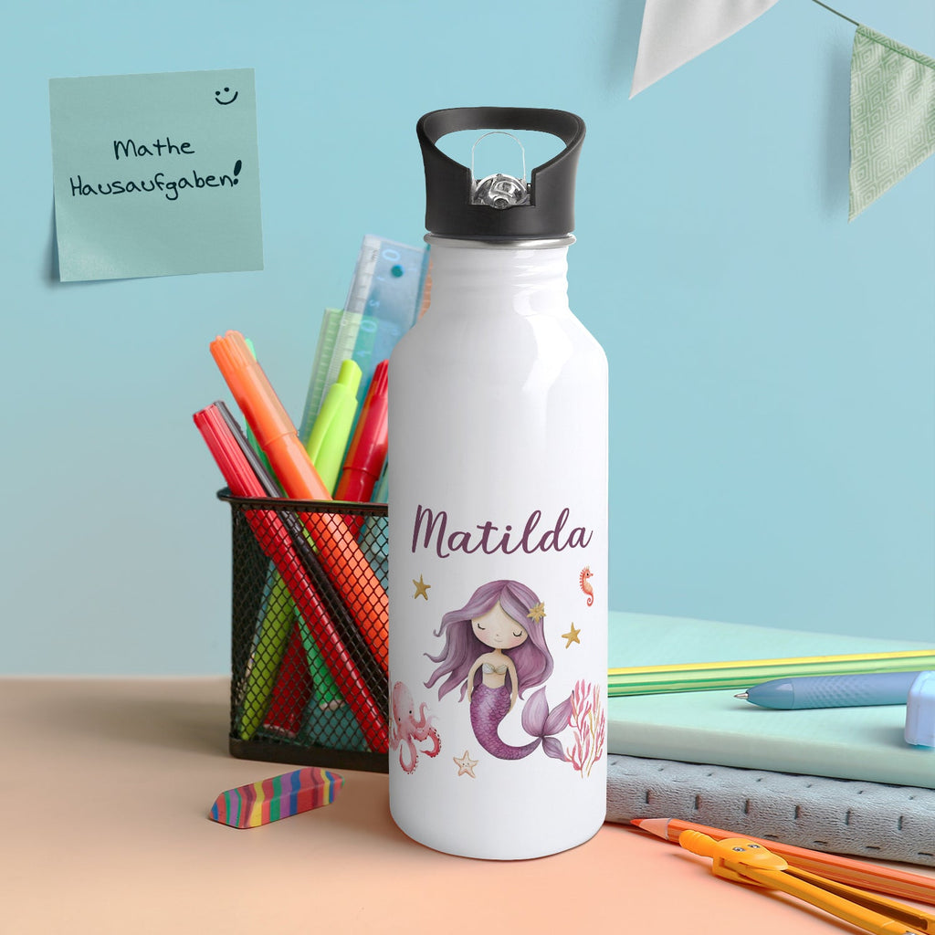 Bedruckte Trinkflasche aus Edelstahl - Meerjungfrau