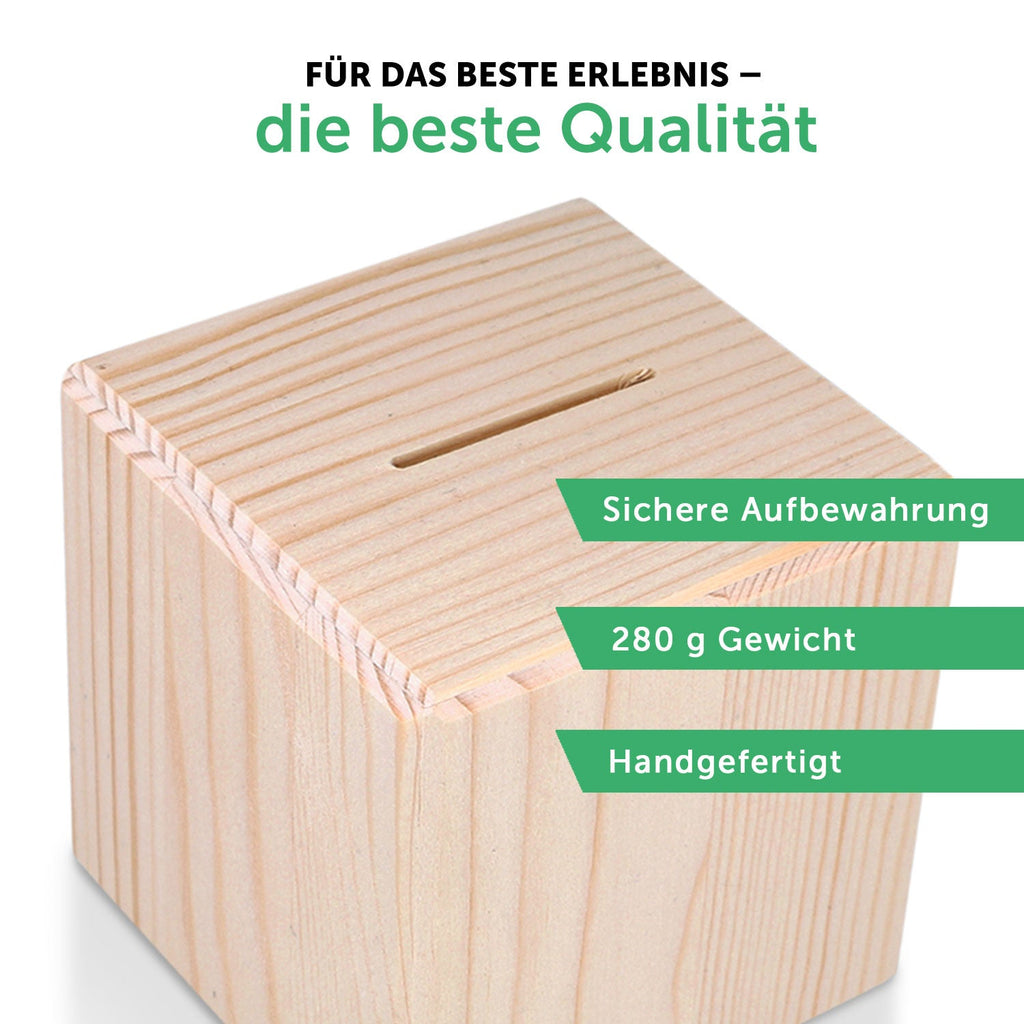 Spardose aus Holz - Tiermotive mit Monogramm