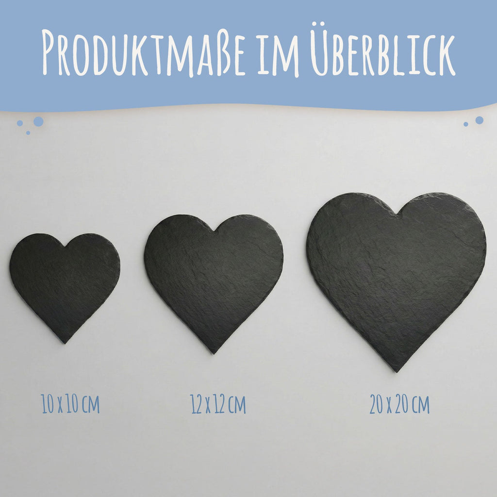 Bedrucktes Schieferherz - In Gedenken V1 - Personalisiertes Geschenk