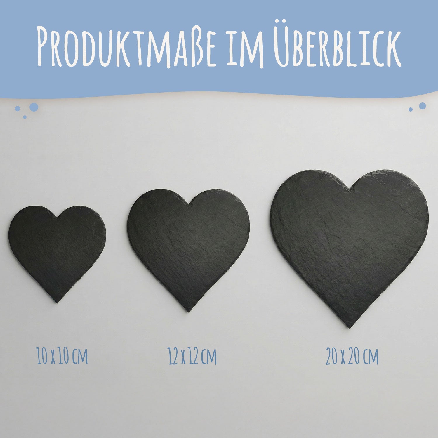 Bedrucktes Schieferherz - In Gedenken V1 - Personalisiertes Geschenk