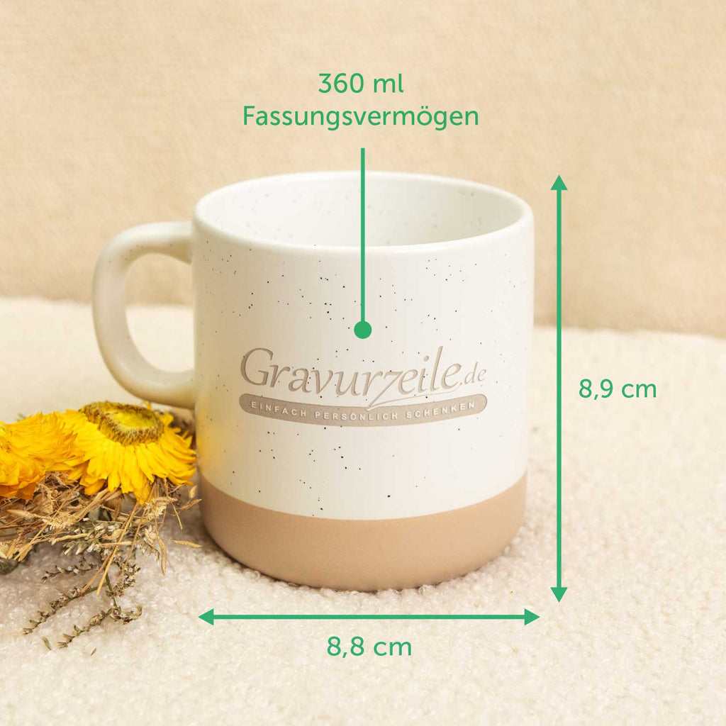 Gravierte Steingut Tasse - Mama Du bist die Beste
