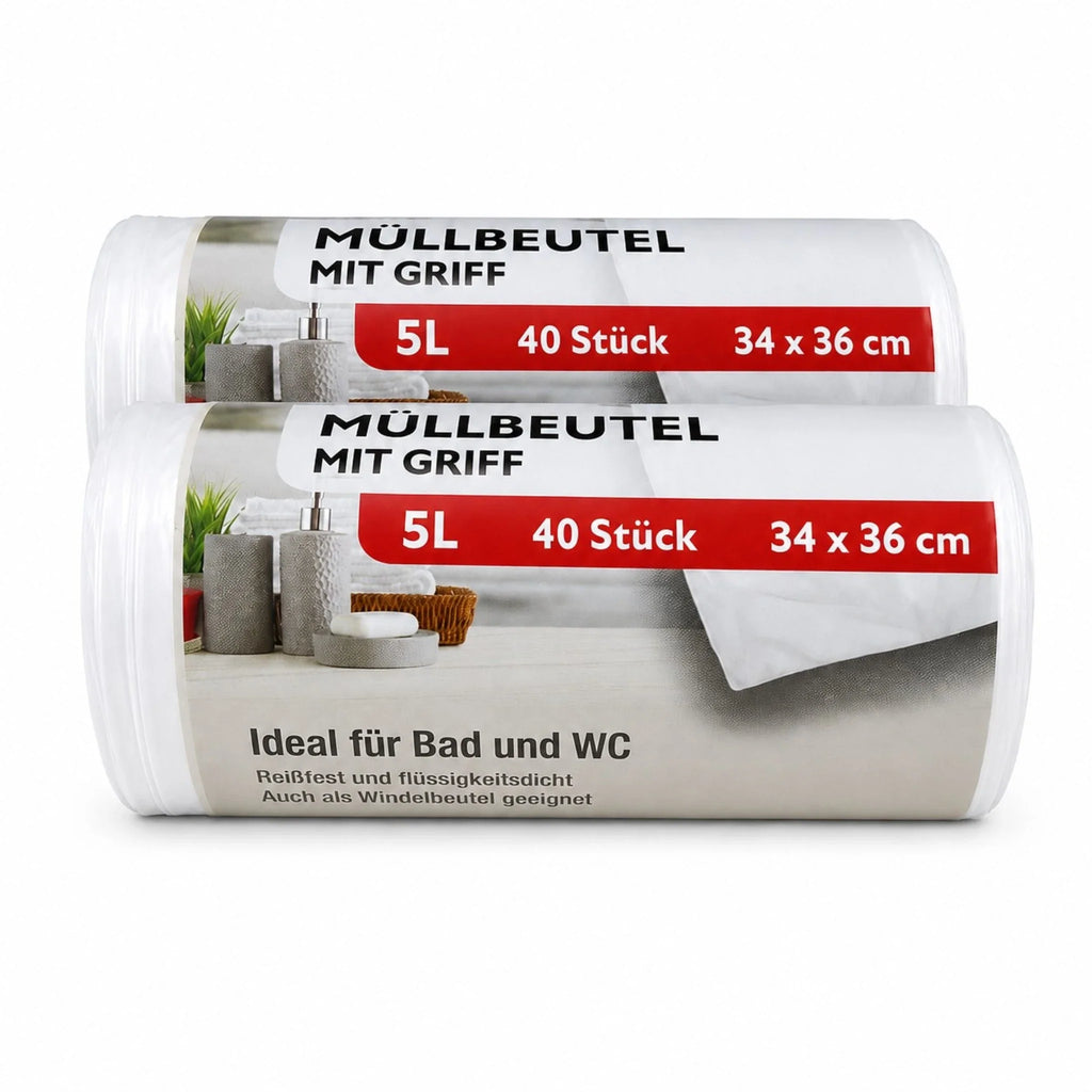 Müllbeutel mit Tragegriff 5L – 40 Stück