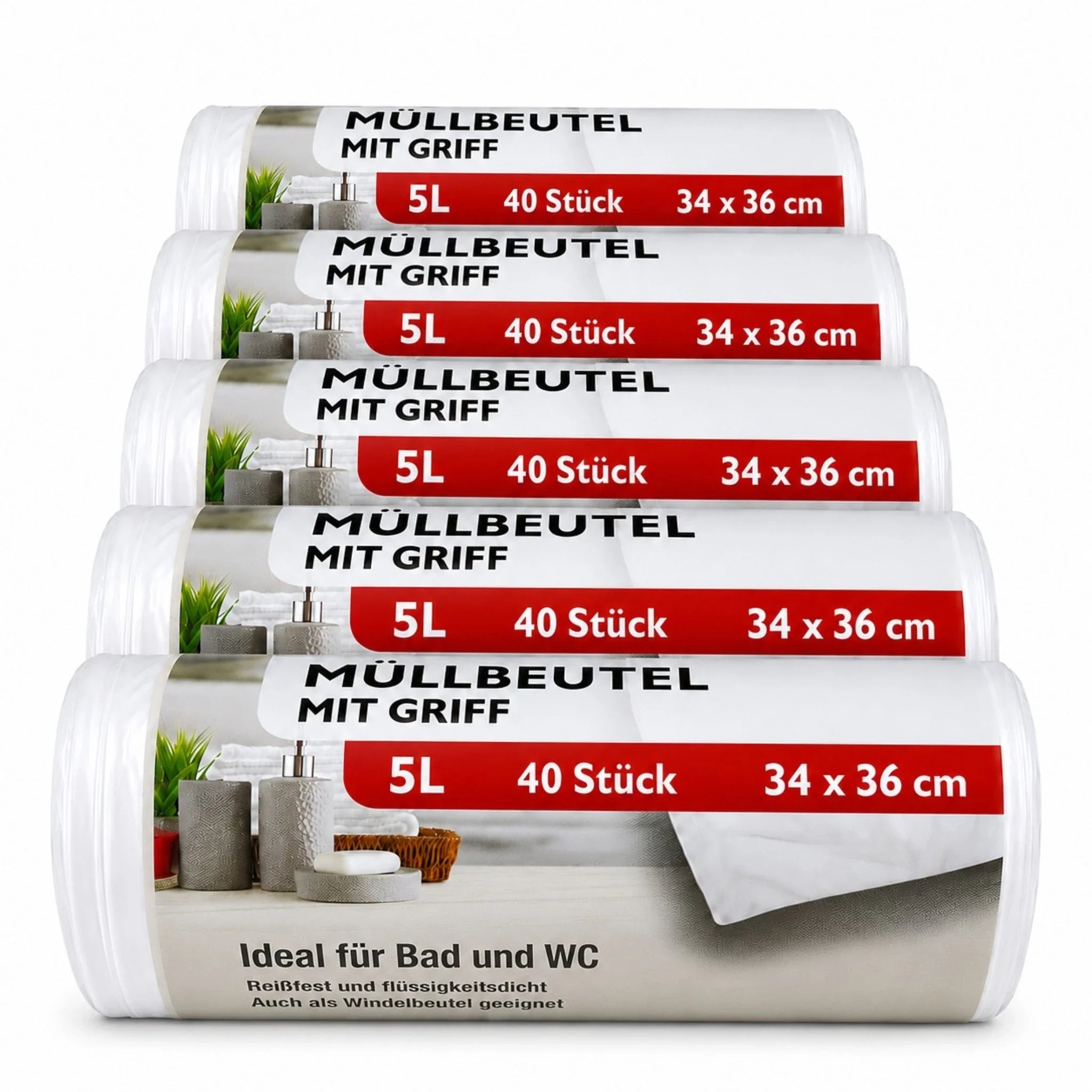 Müllbeutel mit Tragegriff 5L – 40 Stück