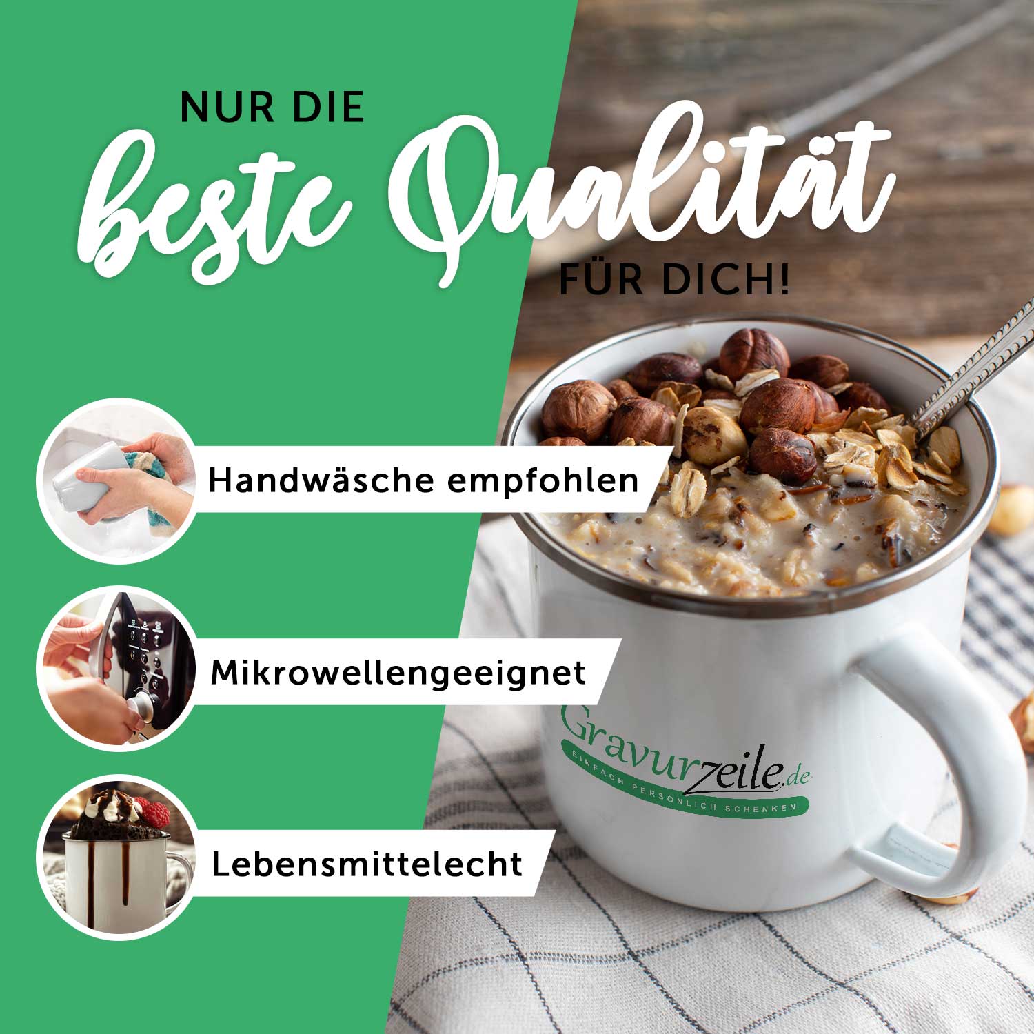 Emaille Tasse für Kinder - Personalisiert mit Namen - Tiergruppe Safari