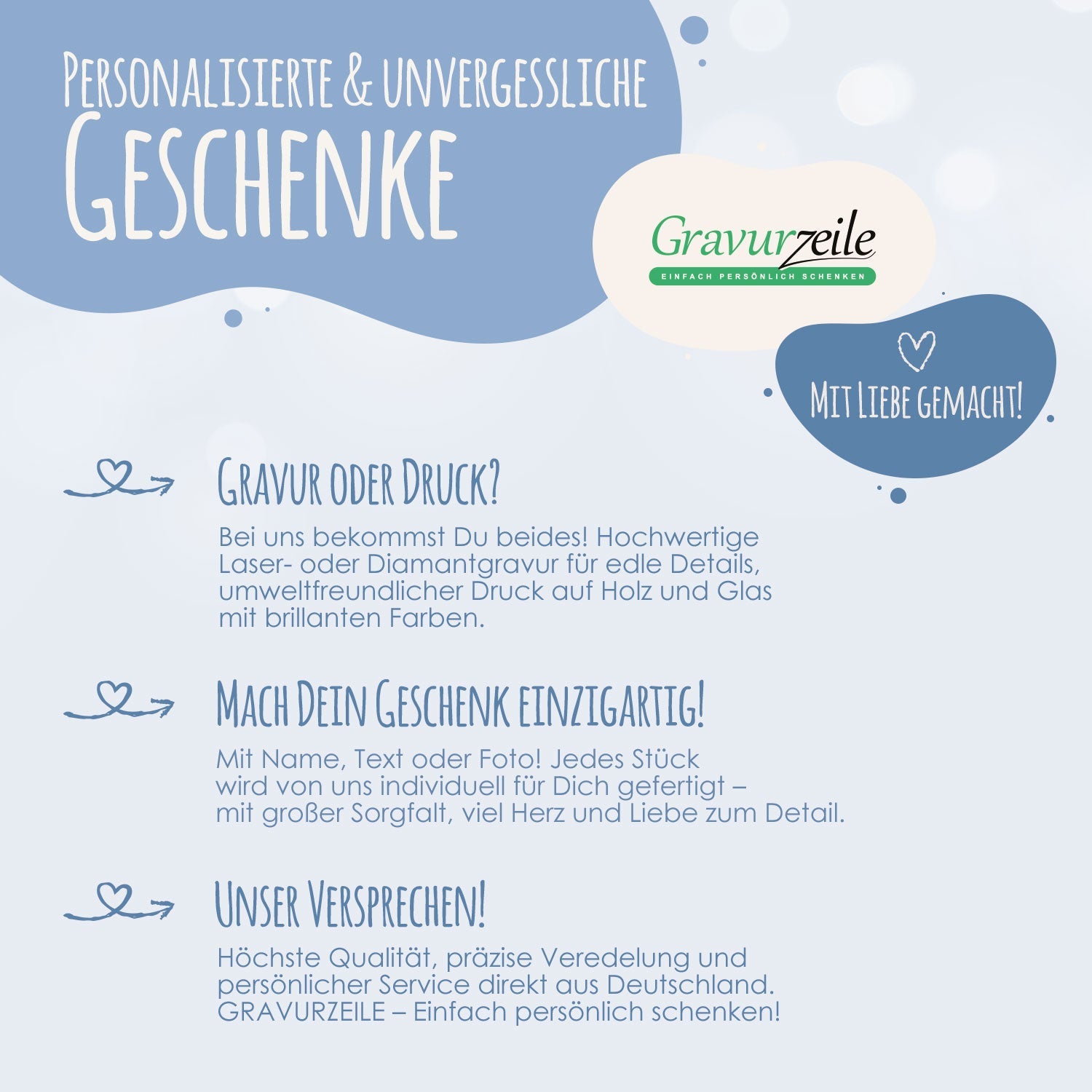 Bedrucktes Schieferherz - In Gedenken V2 - Personalisiertes Geschenk