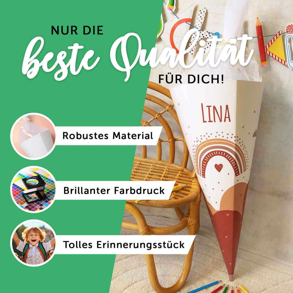 Bedruckte Schultüte mit Namen - Roboter