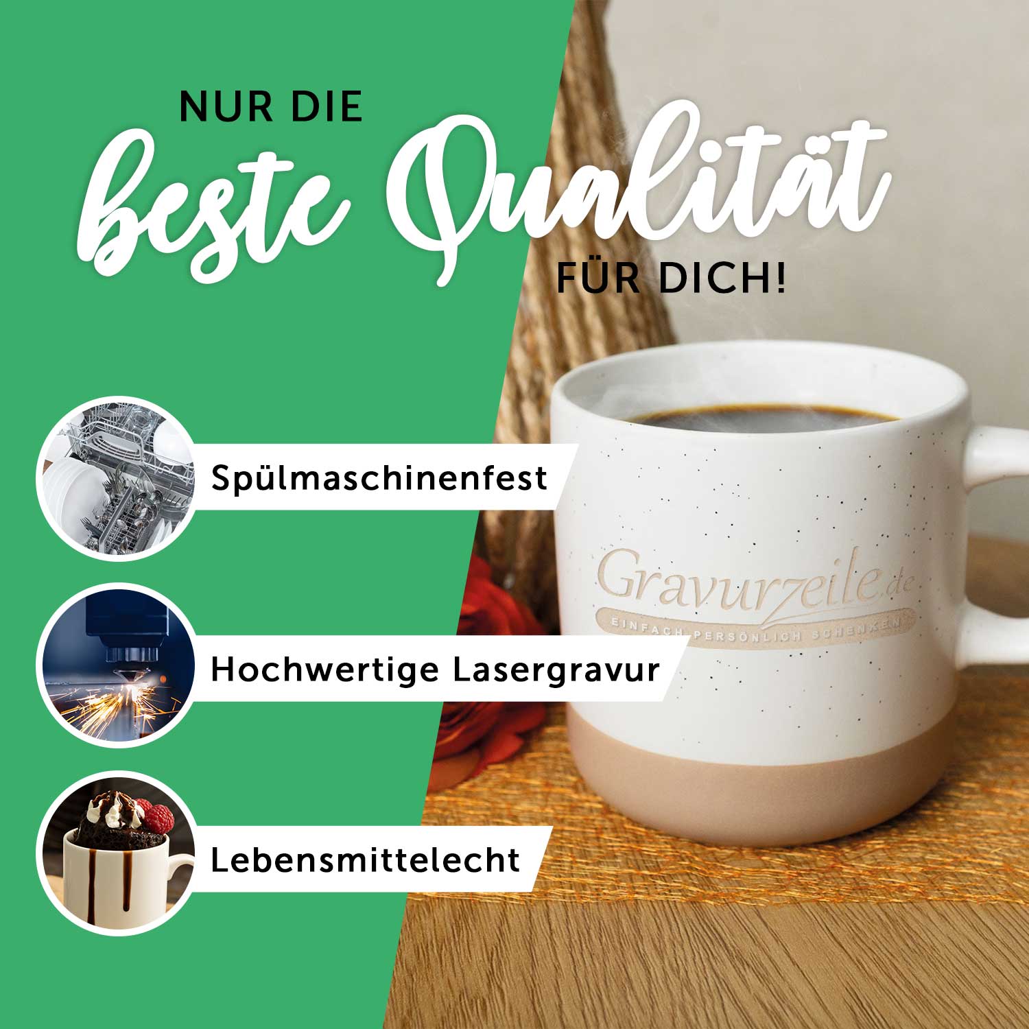 Gravierte Steingut Tasse - Happy Birthday Papa