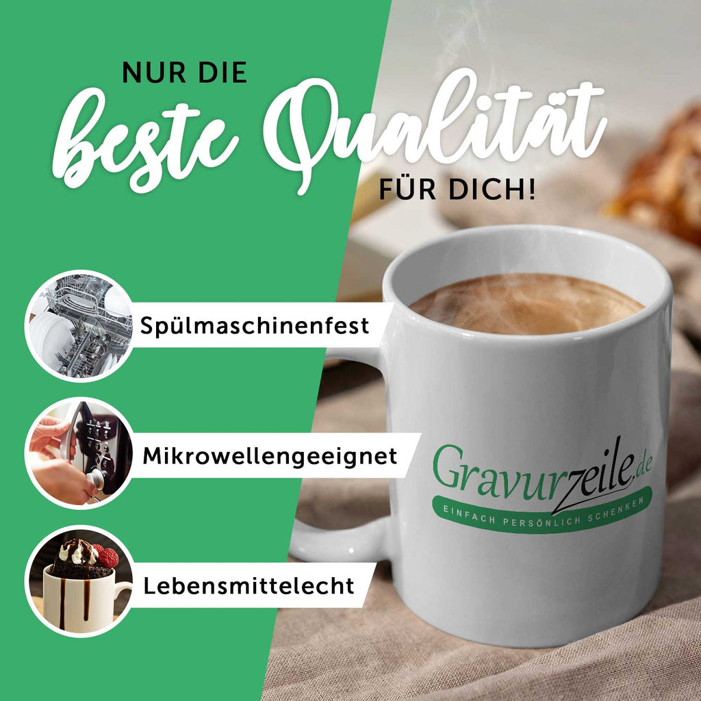 Bedruckte Tasse mit Spruch - Einen Scheiß muss ich