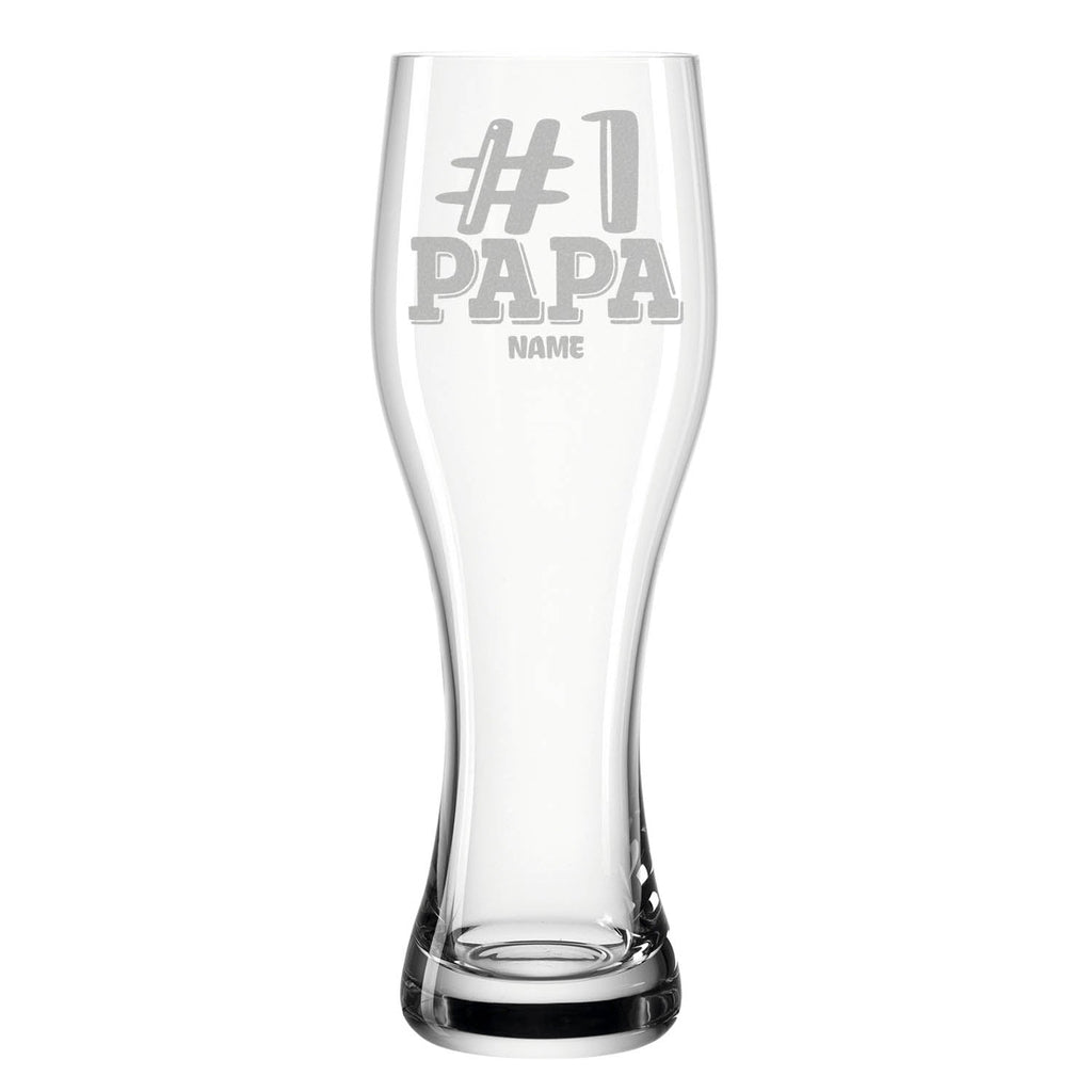 Leonardo Weizenglas "#1 Papa" mit Namen