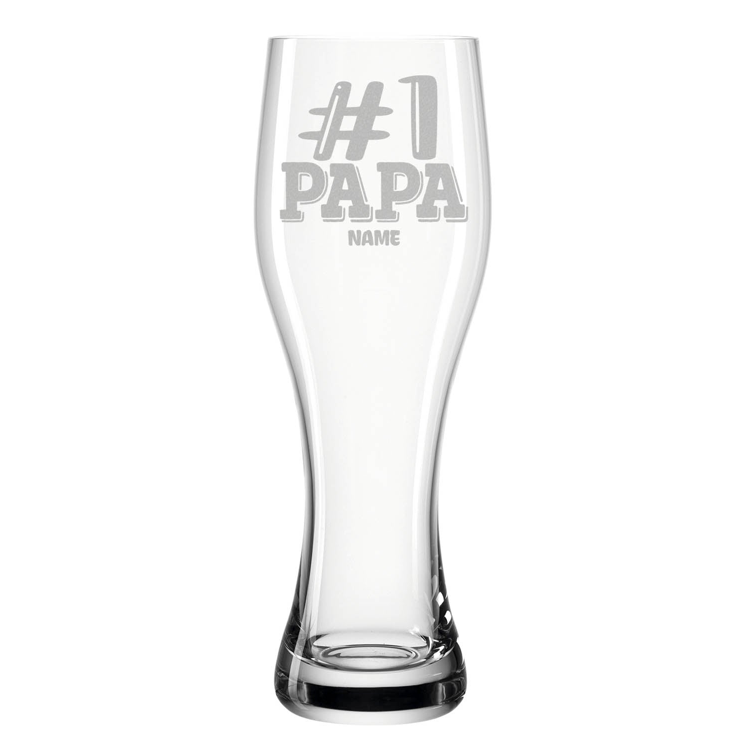 Leonardo Weizenglas "#1 Papa" mit Namen