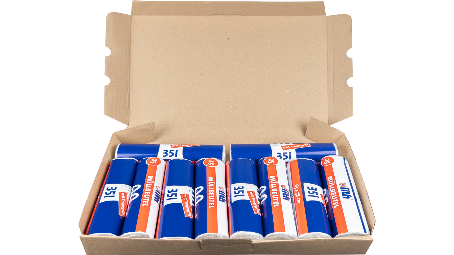 35L Müllbeutel mit Tragegriff - Transparent - Reißfest & Flüssigkeitsdicht