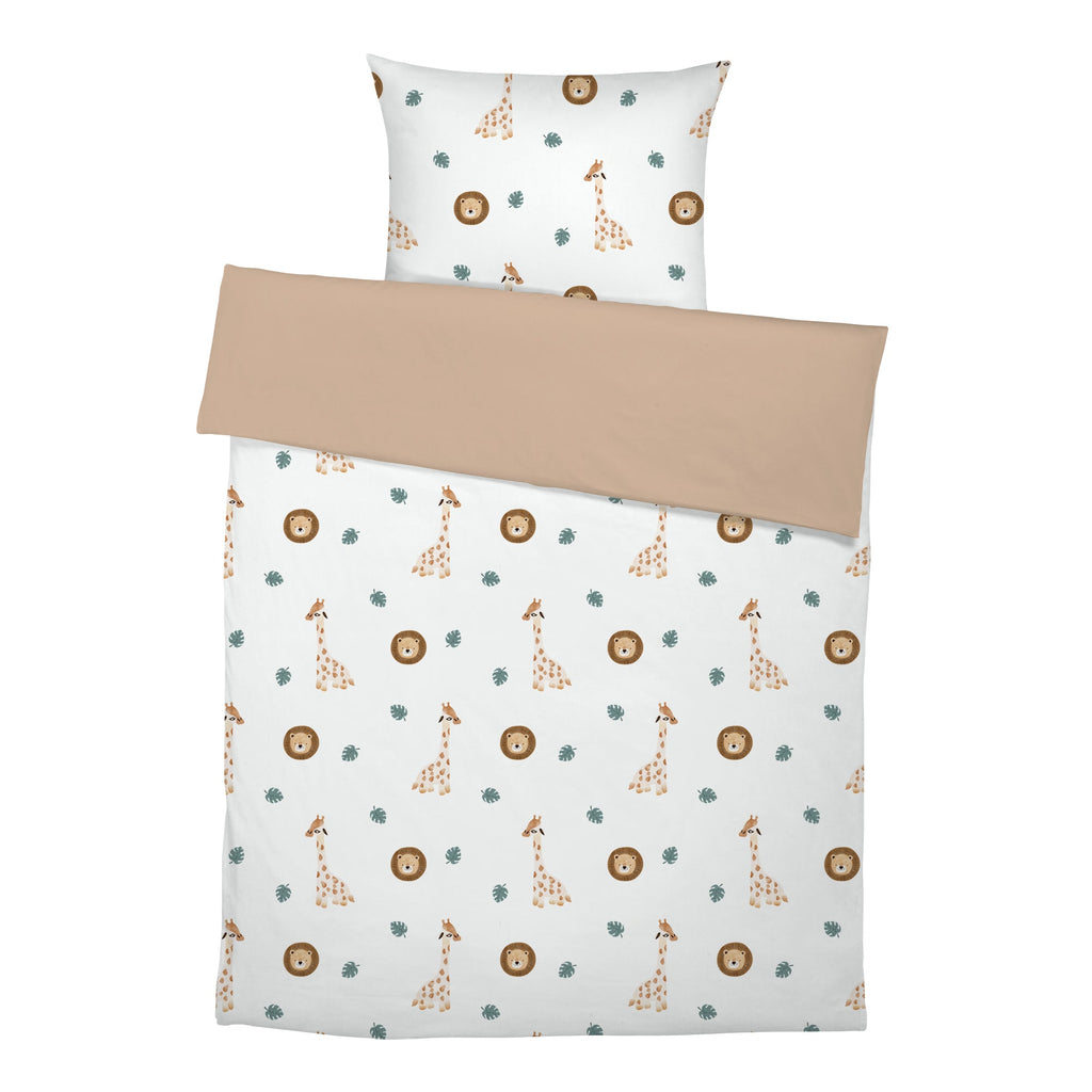 "Giraffe und Löwe" Premium Kinderbettwäsche
