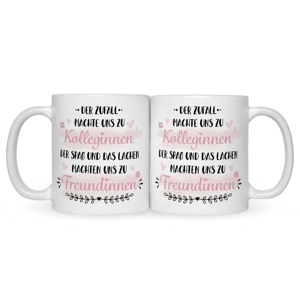 Bedruckte Tasse mit Spruch Der Zufall machte uns zu Kolleginnen