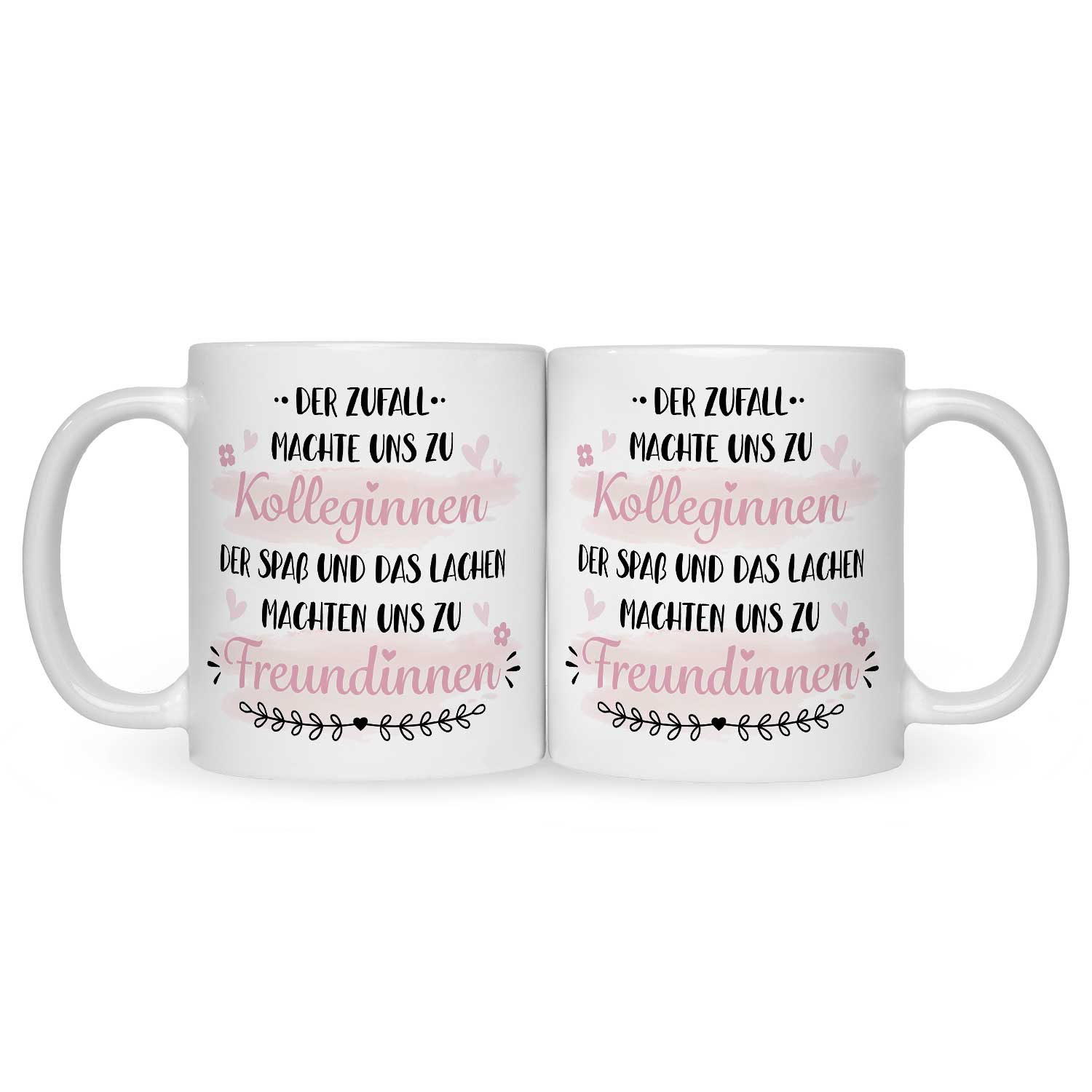 Bedruckte Tasse mit Spruch Der Zufall machte uns zu Kolleginnen