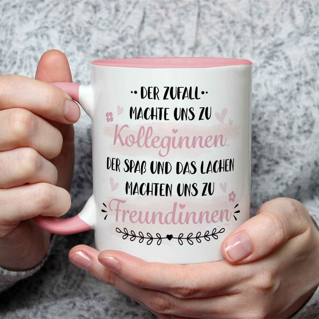 Bedruckte Tasse mit Spruch Der Zufall machte uns zu Kolleginnen