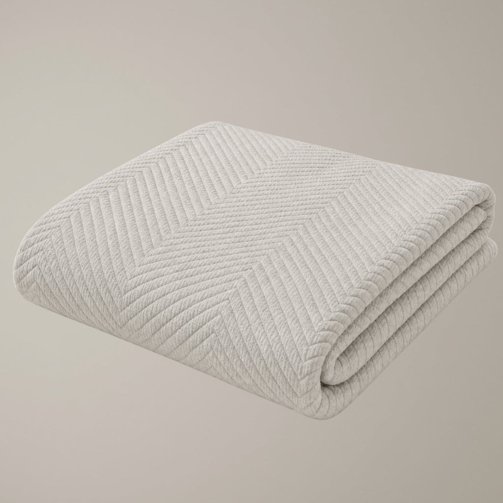 Herringbone Baumwolle Matelassé Tagesdecke
