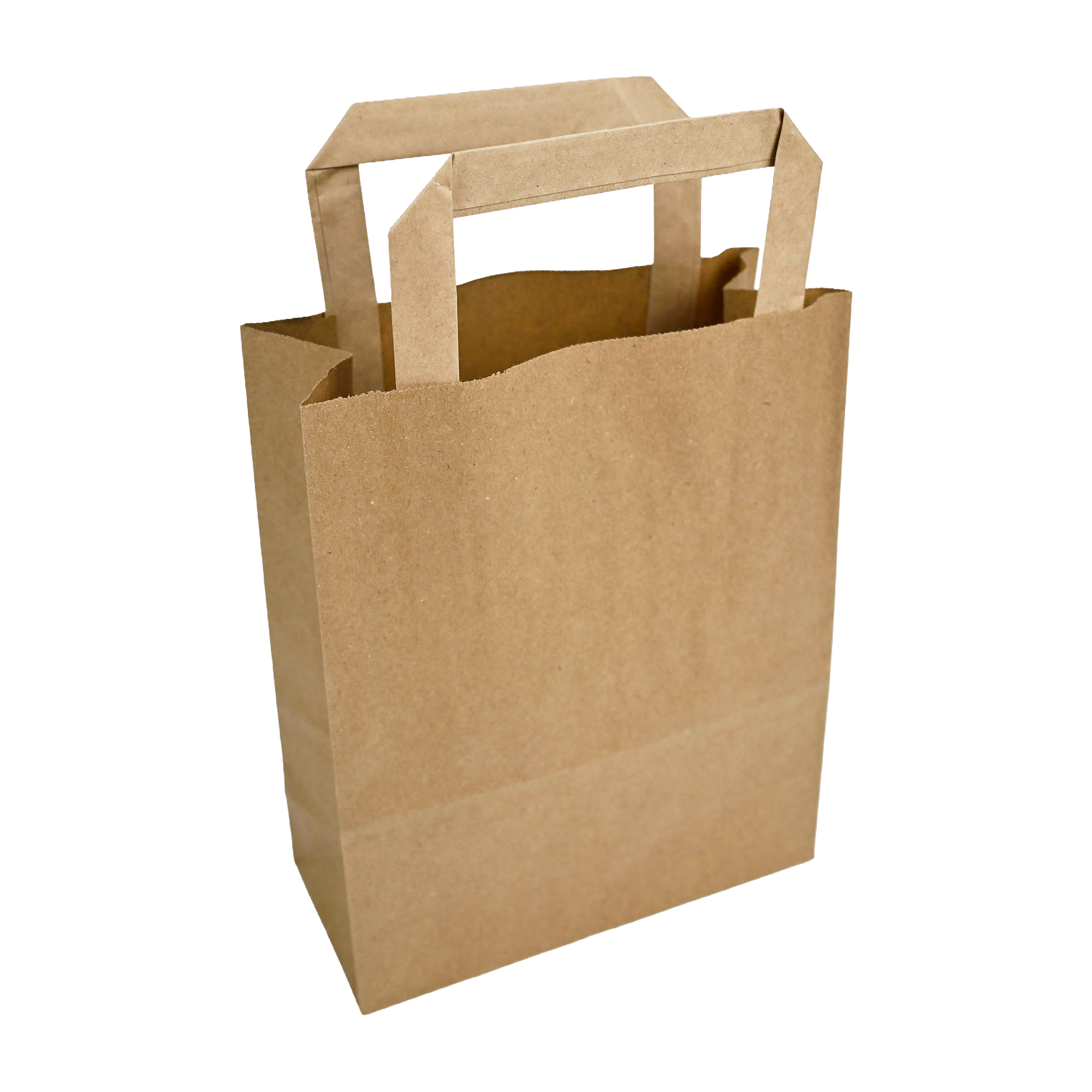 Papiertragetaschen Braun mit Henkel 18+8x22cm - FSC Kraftpapier Tüten