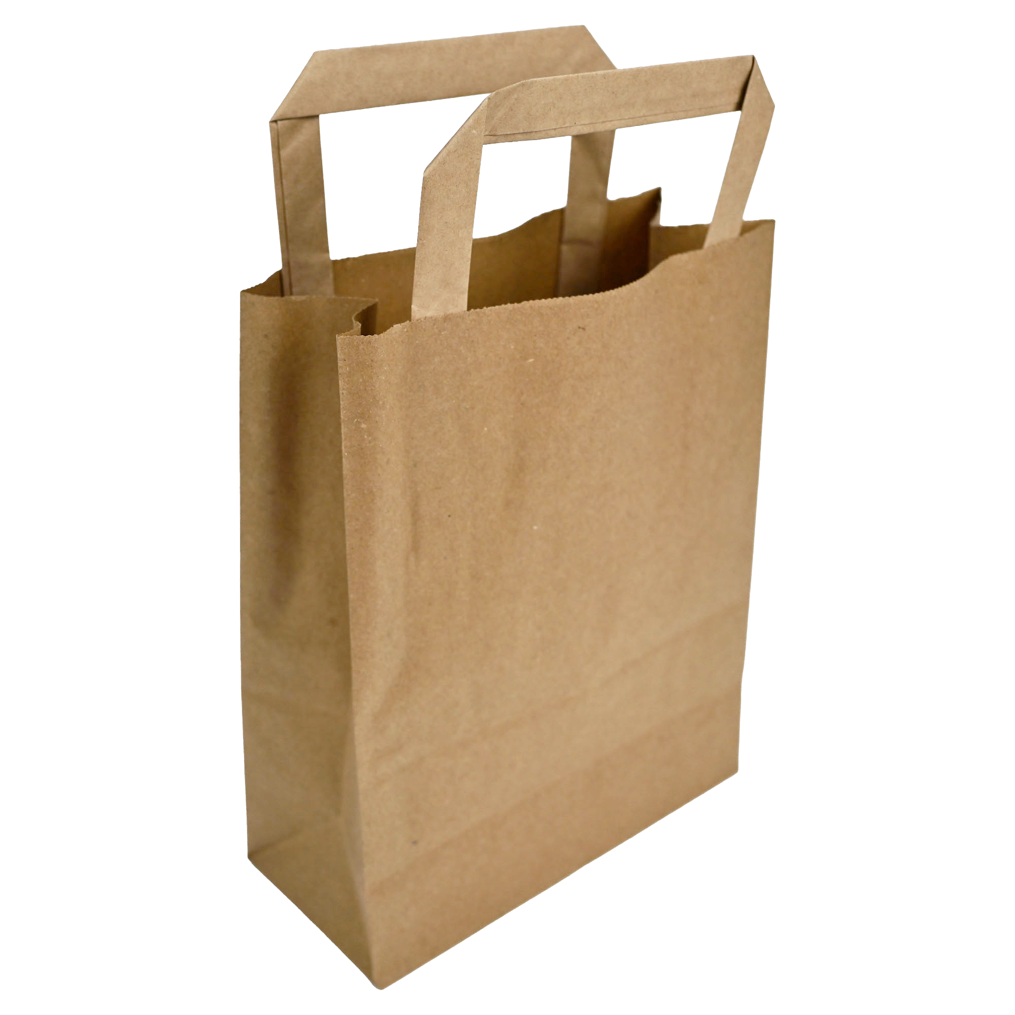 Papiertragetaschen Braun mit Henkel 18+8x22cm - FSC Kraftpapier Tüten