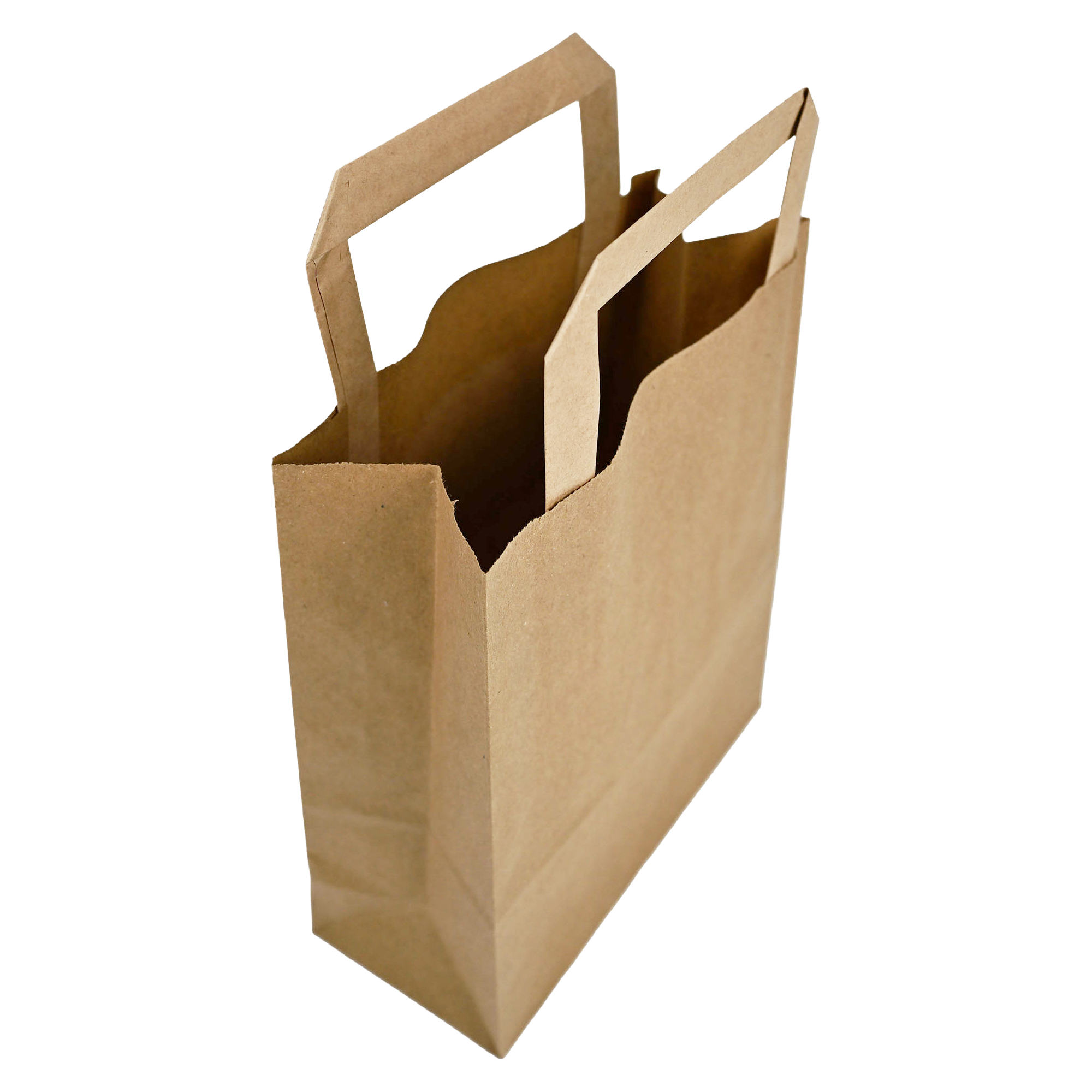 Papiertragetaschen Braun mit Henkel 18+8x22cm - FSC Kraftpapier Tüten