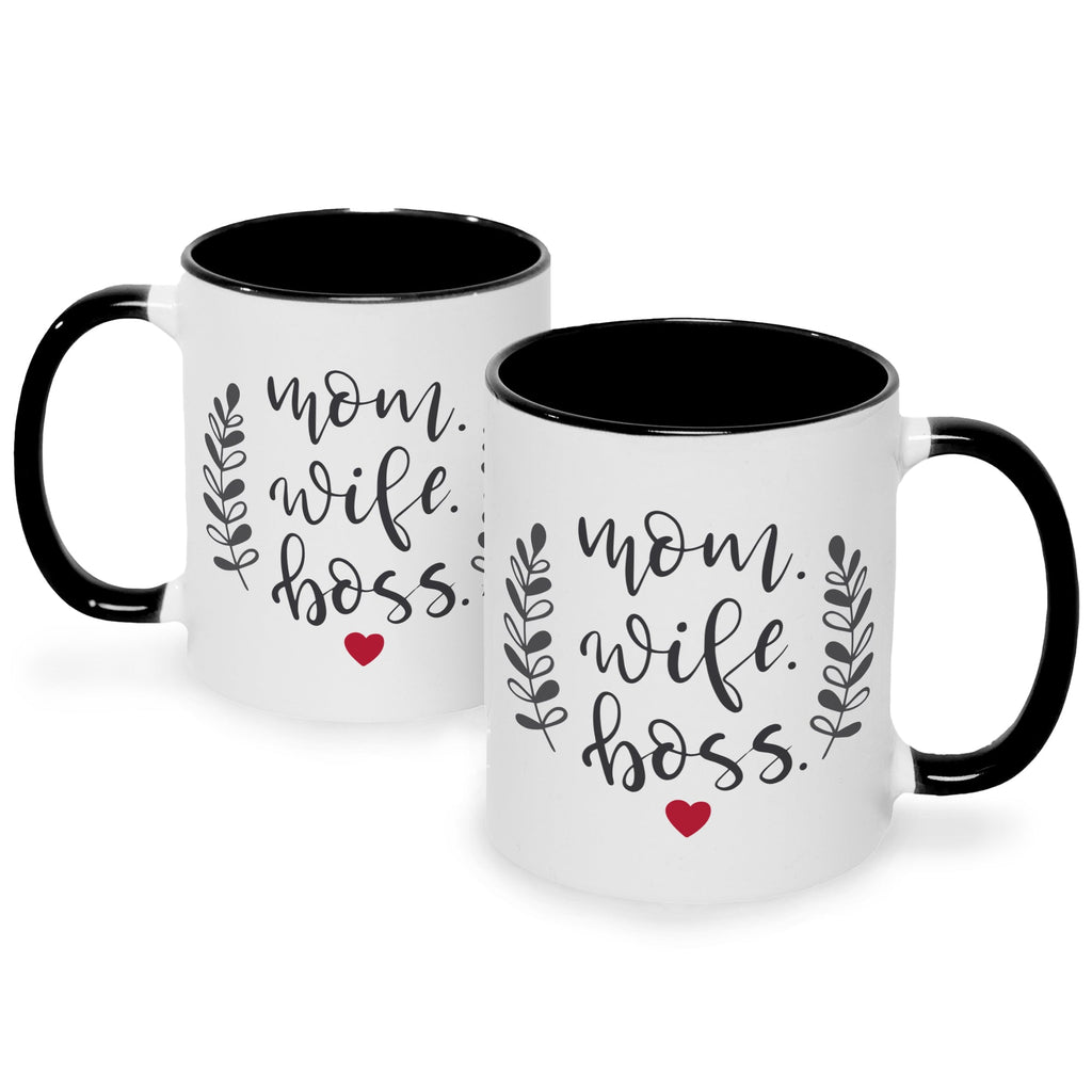 Bedruckte Tasse mit Spruch Mom Wife Boss