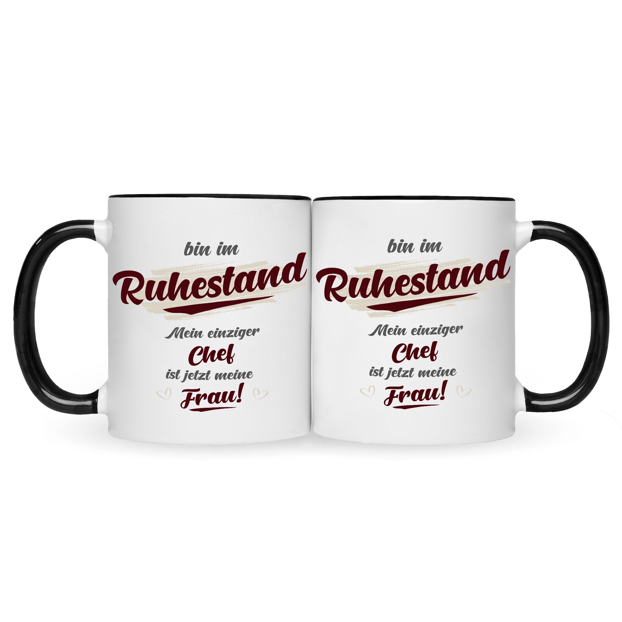 Bedruckte Tasse mit Spruch Bin im Ruhestand