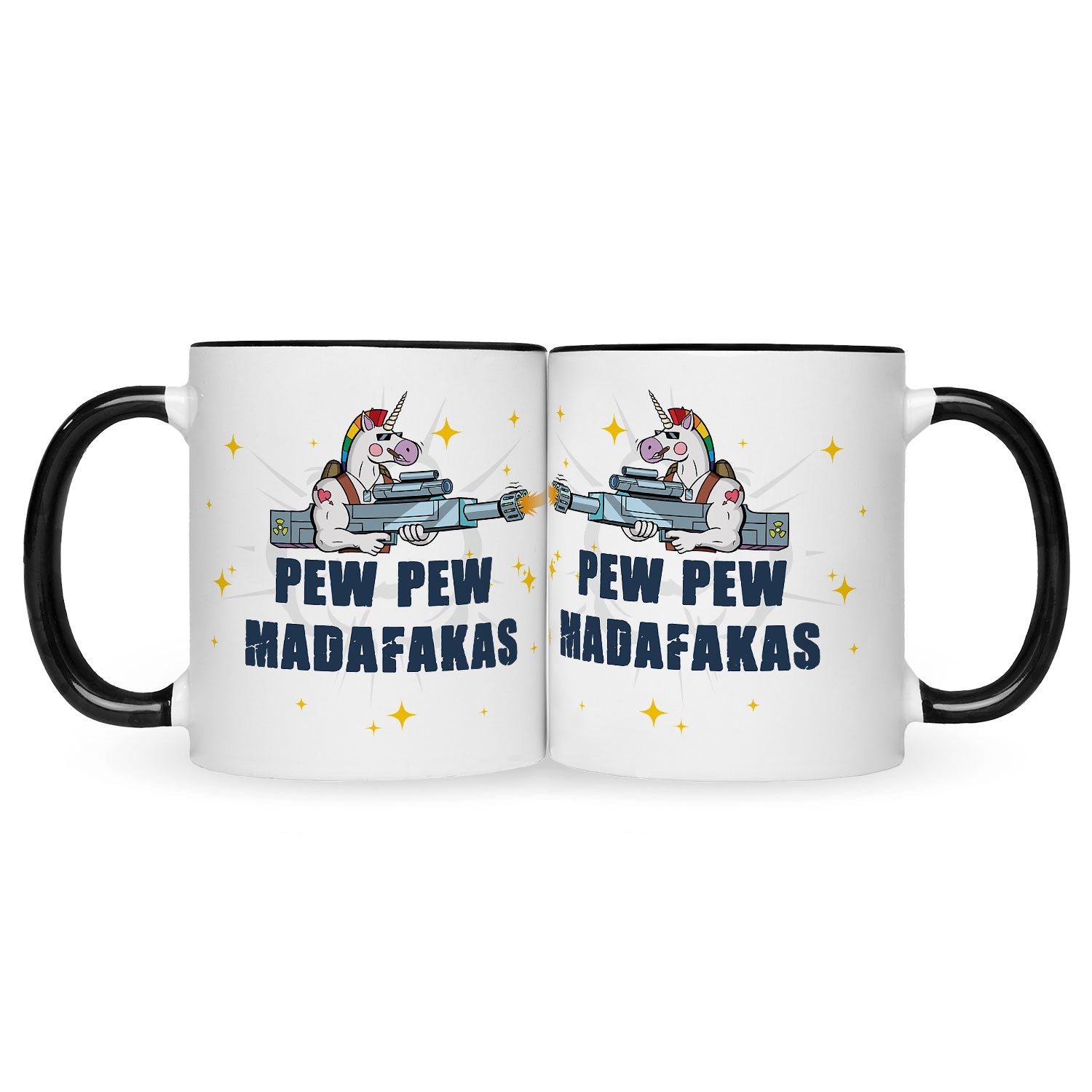 Bedruckte Tasse mit Spruch Pew Pew Madafakas