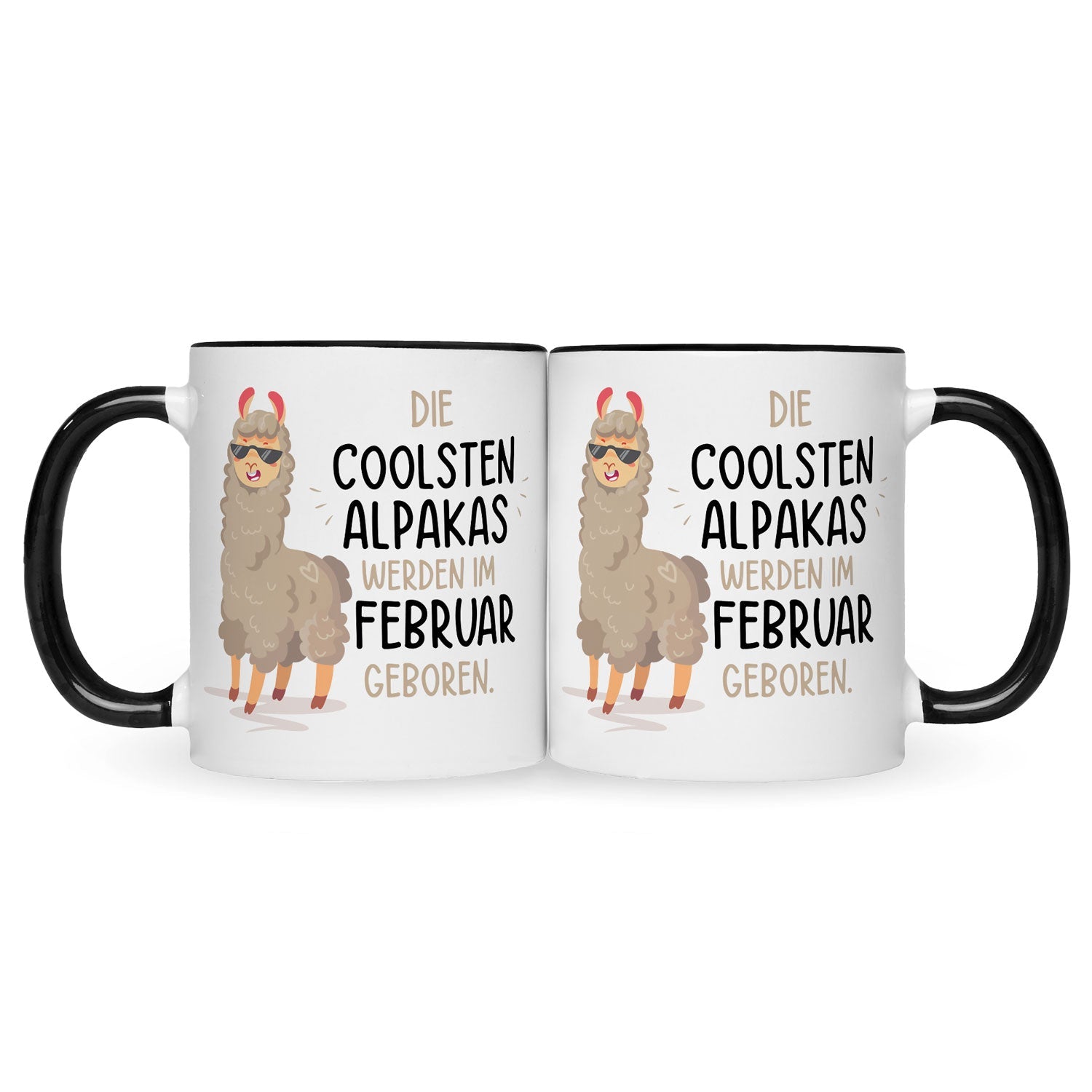 Bedruckte Tasse mit Spruch Die coolsten Alpakas