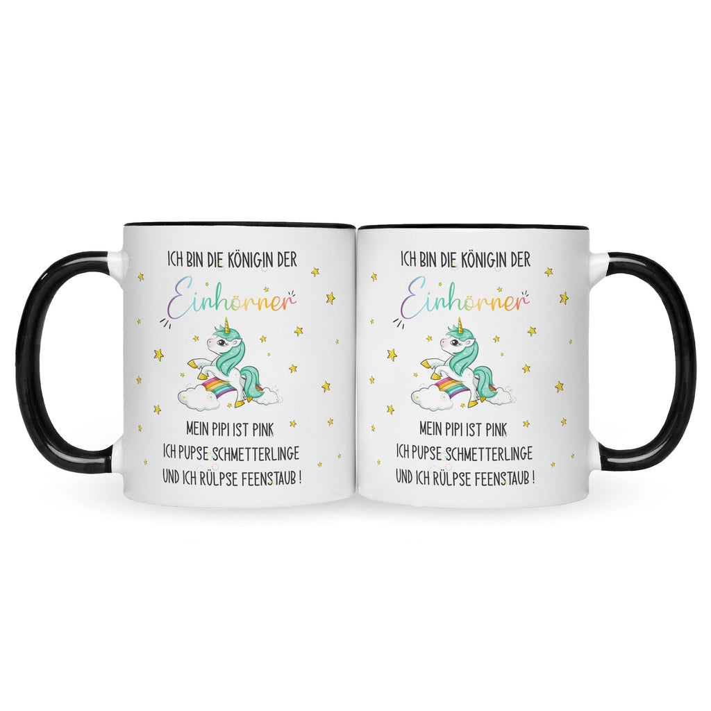Bedruckte Tasse mit Spruch Königin der Einhörner